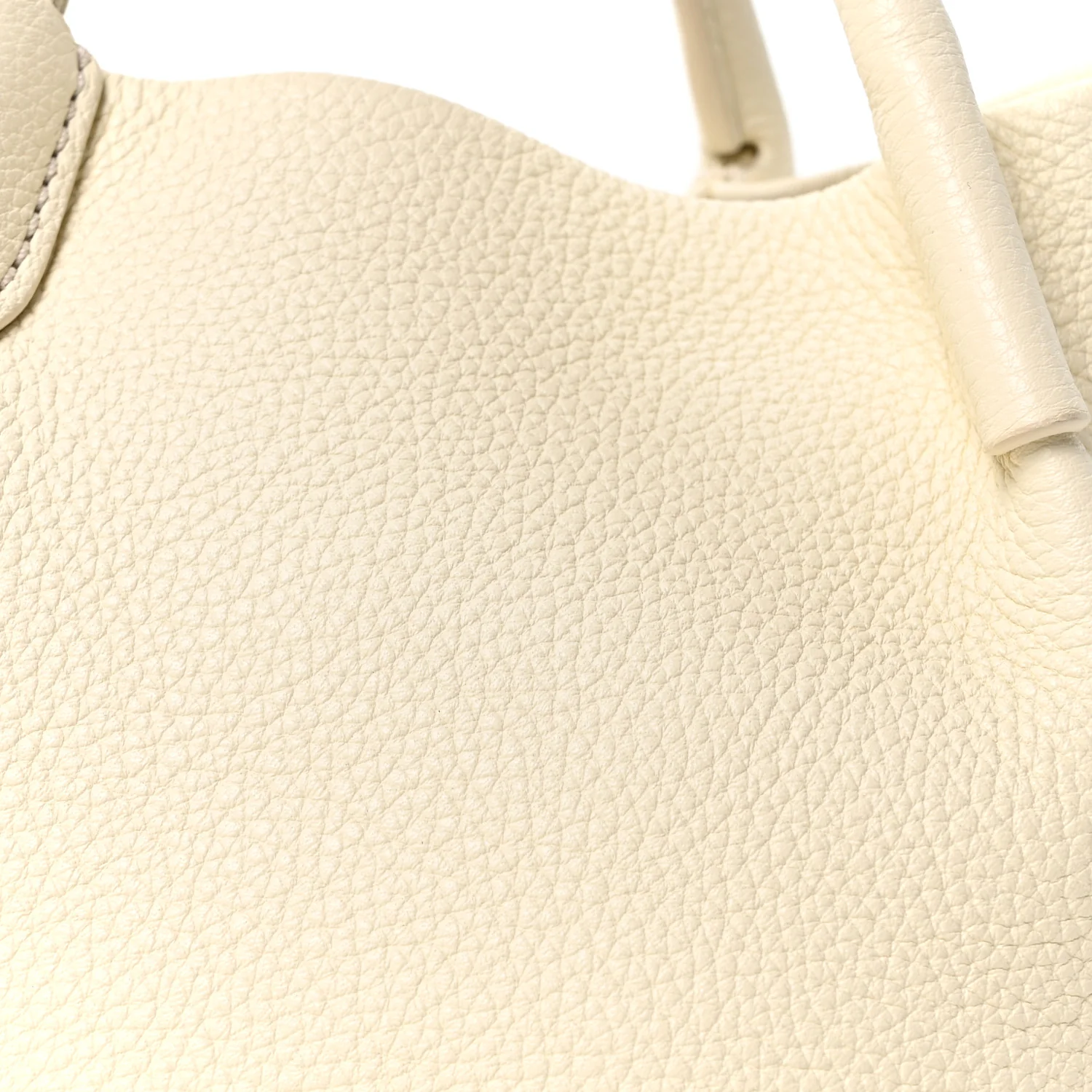 Grained Calfskin Micro Bale Bag Whisper White - Top Club