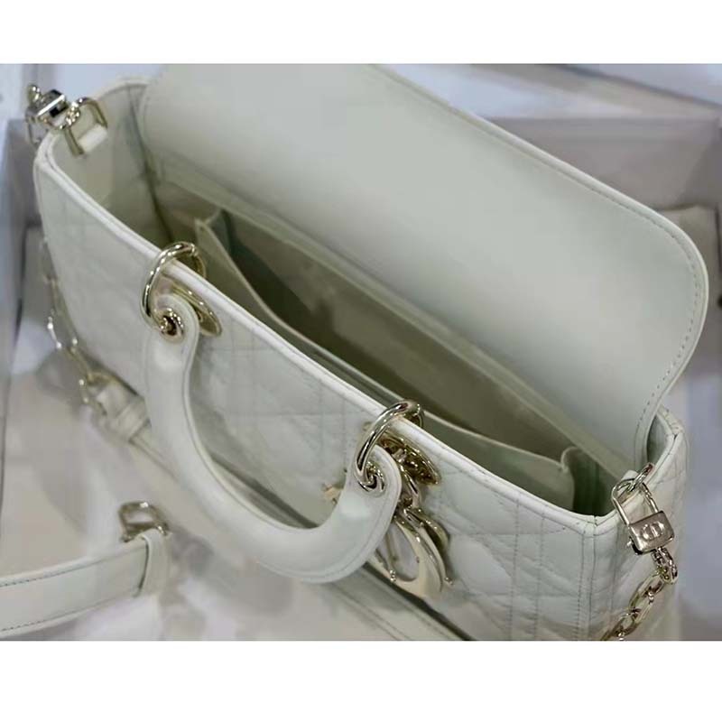 CD Women CD Lady D-Joy Bag Latte Cannage Lambskin - Top Club