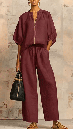 Stylish Cozy Shirt & Wide-Leg Pants Linen Cotton Two-Piece Set - Nordfashionstorm - Women's Clothing, Fashion for You - Nordfashionstorm.com