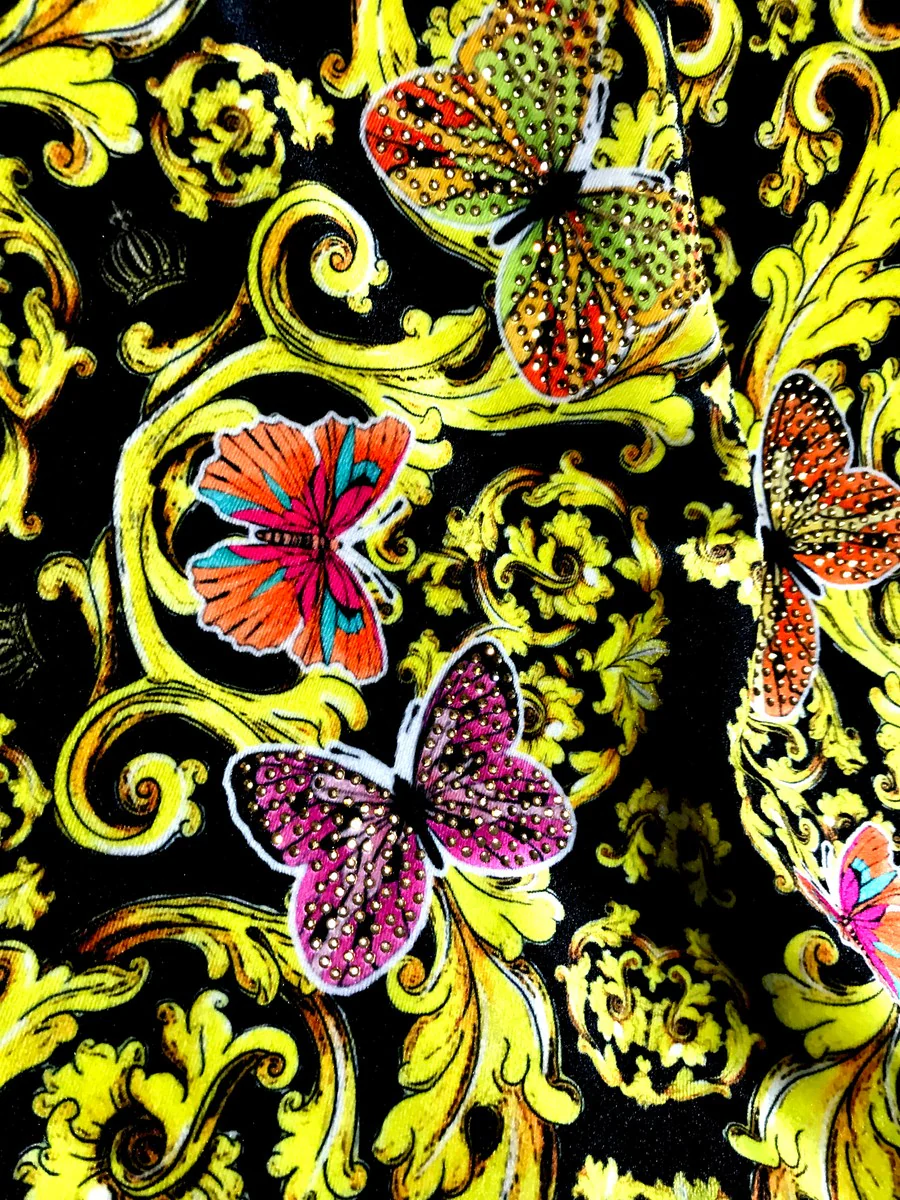 Luxury blanket Pompöös by Baroque Butterflies & Flowers by Harald Glööckler with glitter stones