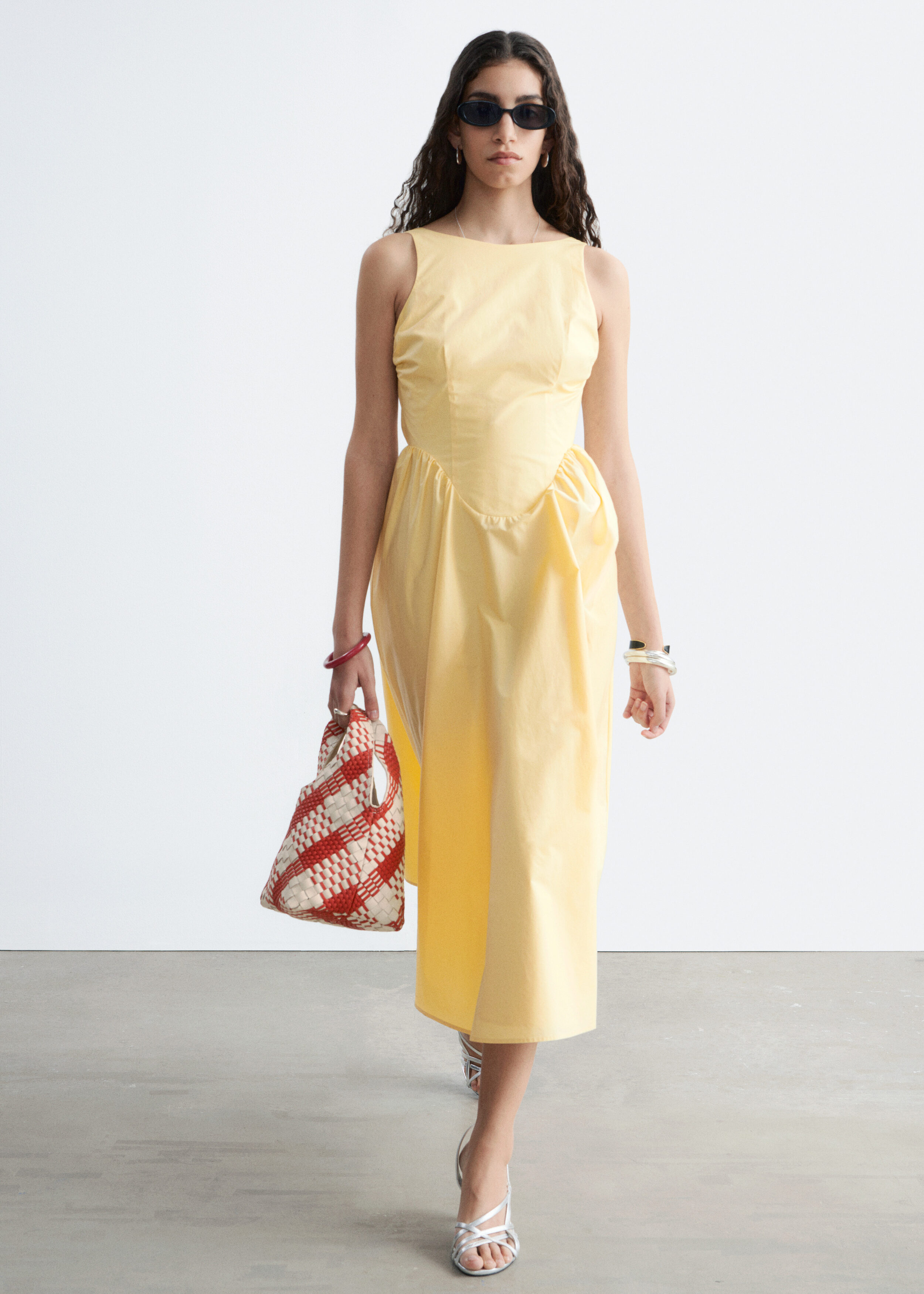 & Other Stories TIE-BACK MIDI DRESS