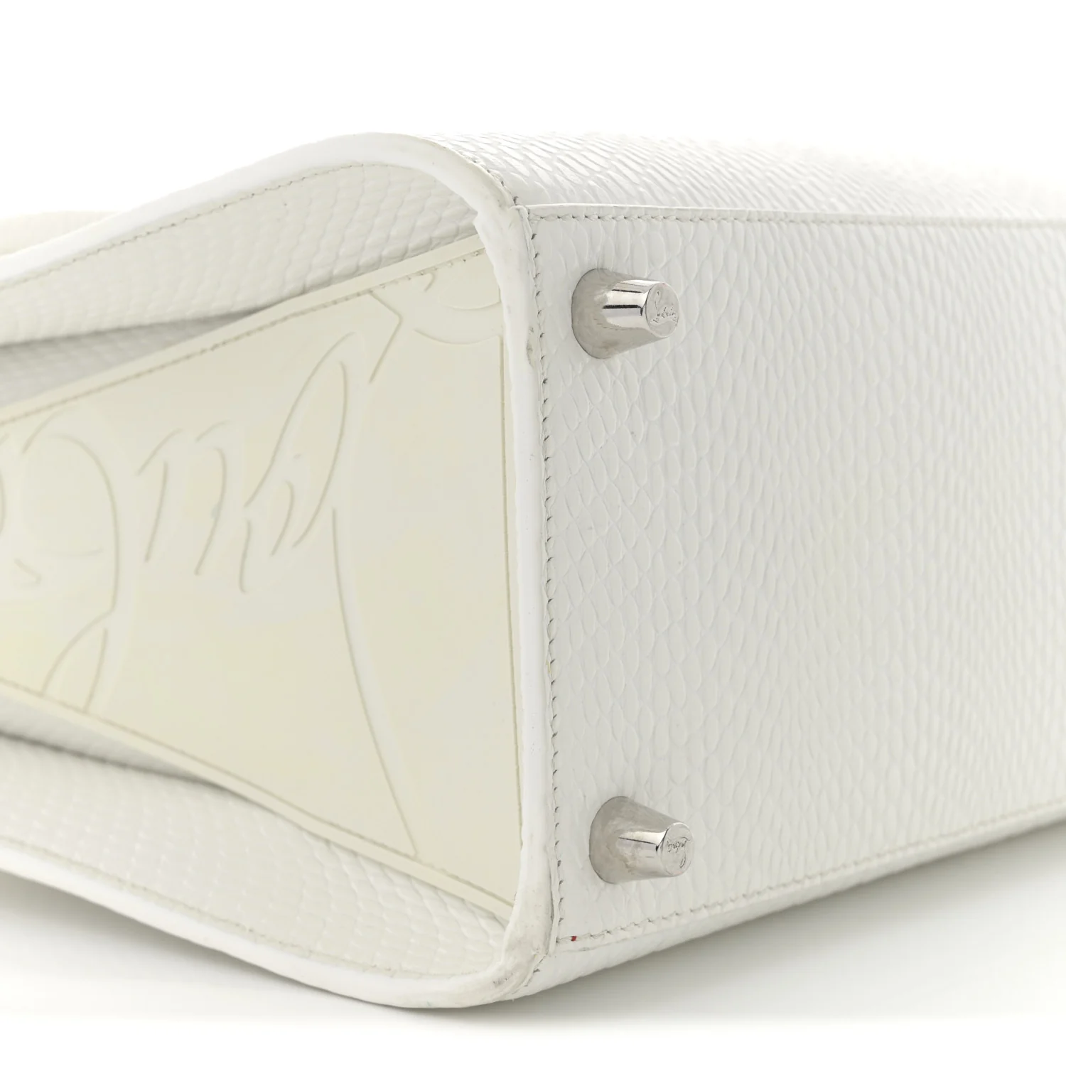 Calfskin Lizard Embossed Medium Paloma White - Top Club