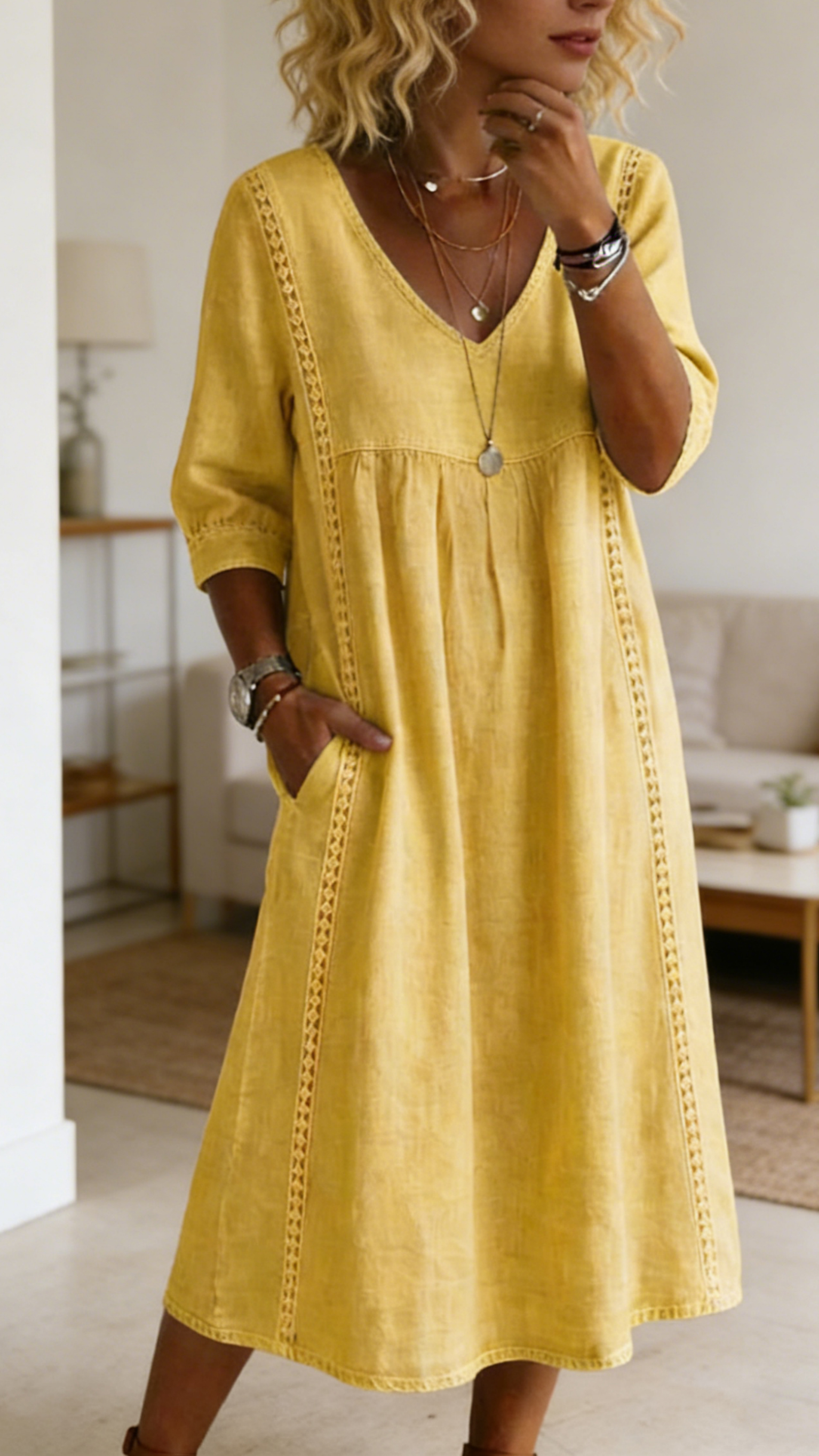 Casual loose-fit vintage faux denim dress - Nordfashionstorm - Women's Clothing, Fashion for You - Nordfashionstorm.com