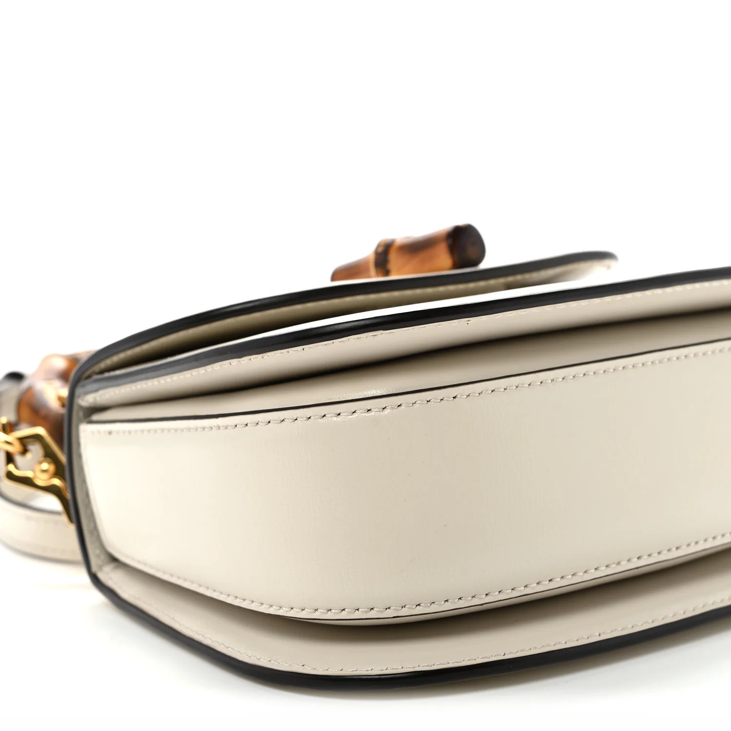 Boarded Dyana Lux Calfskin Web Mini Bamboo 1947 Top Handle Bag Mystic White - Top Club