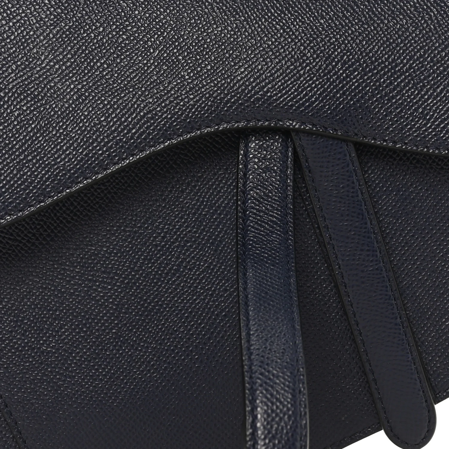 Grained Calfskin Saddle Bag Navy - Top Club