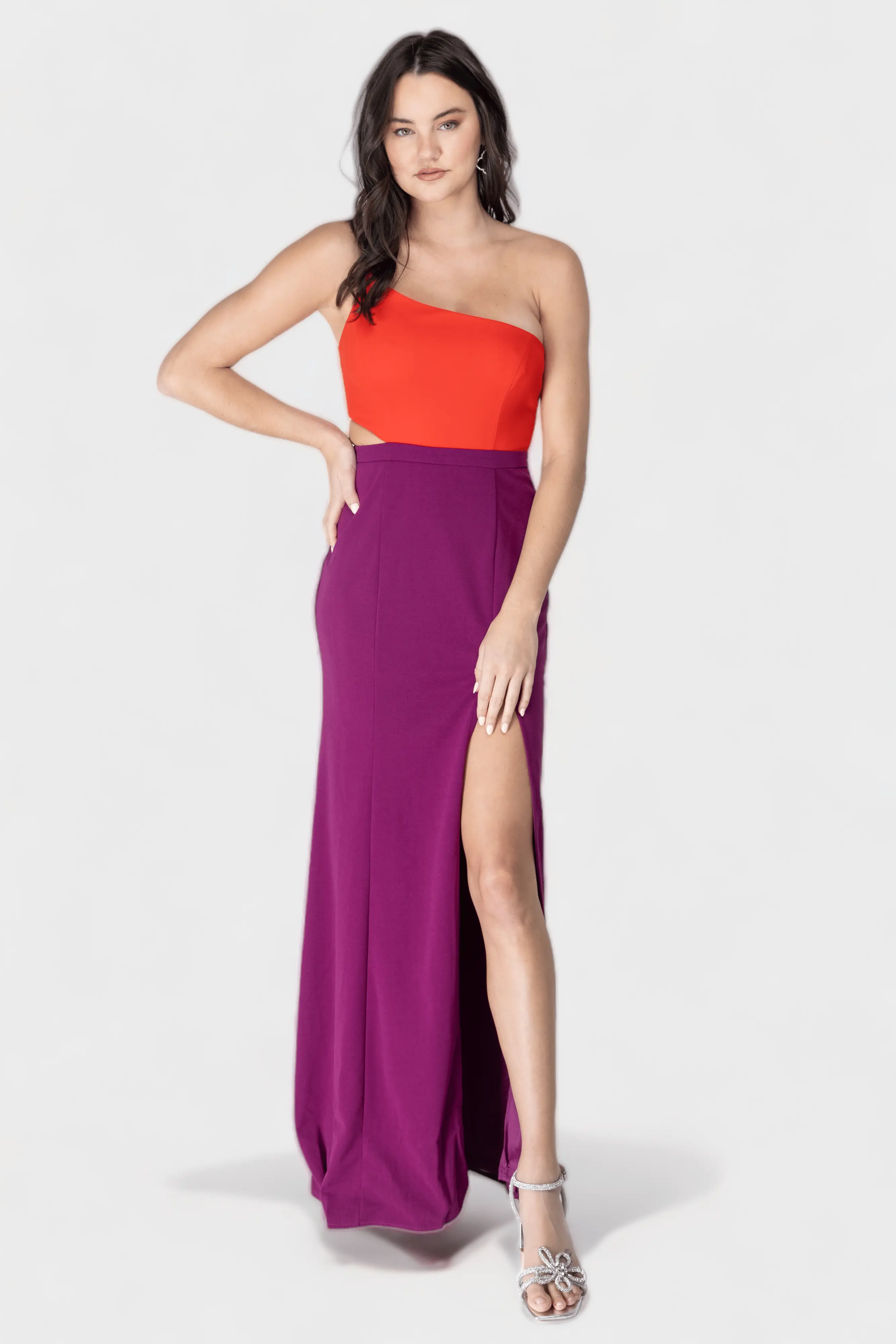 Color Block Maxi Dress - ALJEGJ