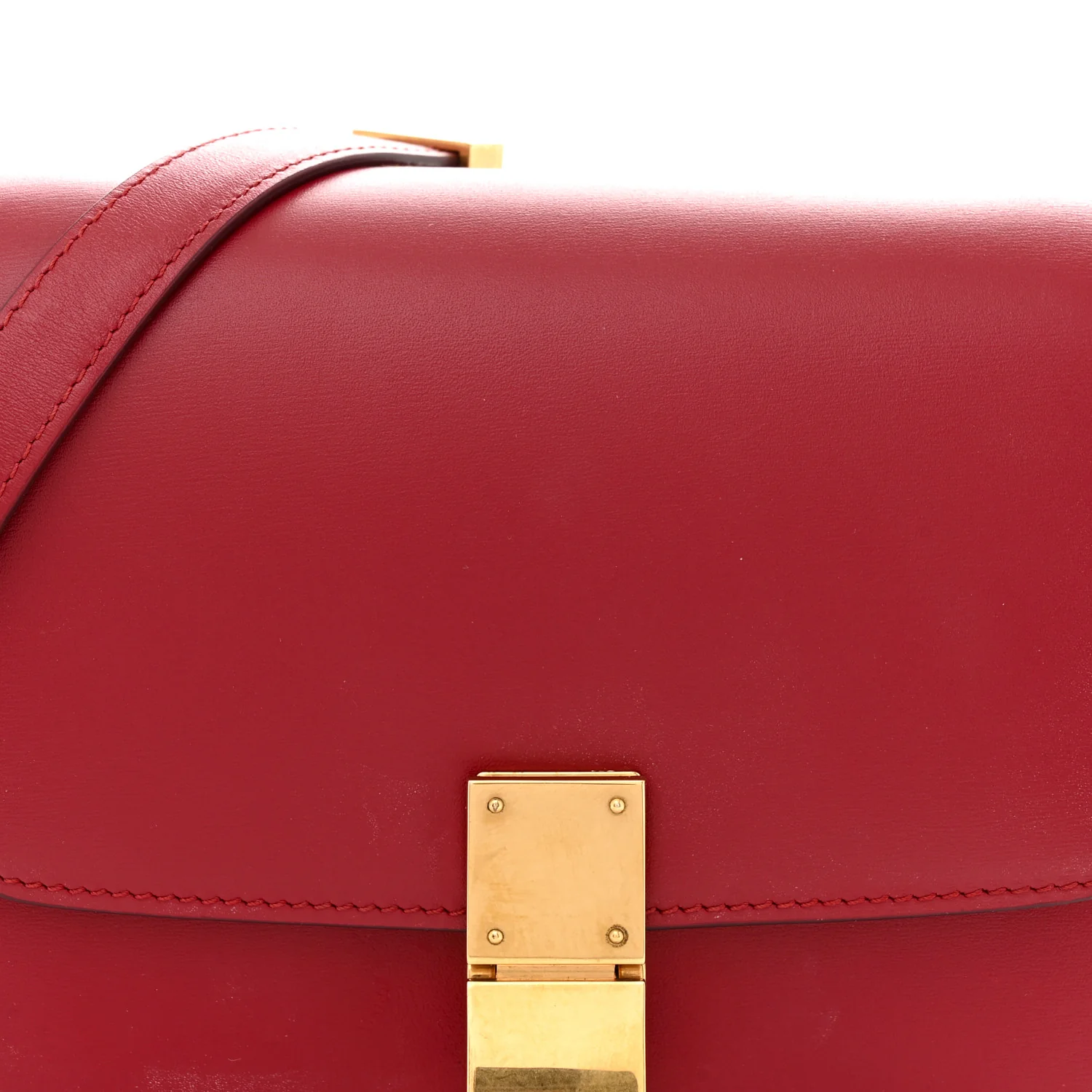 Box Calfskin Small Classic Box Flap Bag Red - Top Club