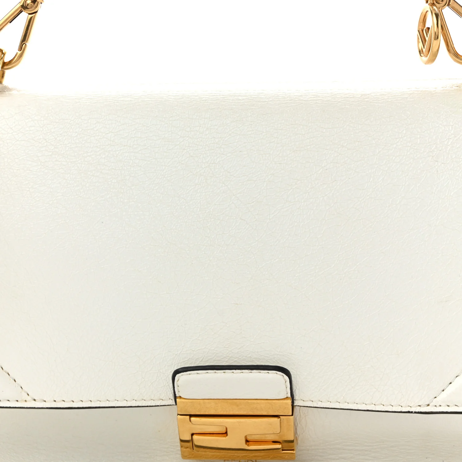 Agnello Old Shine F is Fendi Kan U Shoulder Bag White - Top Club