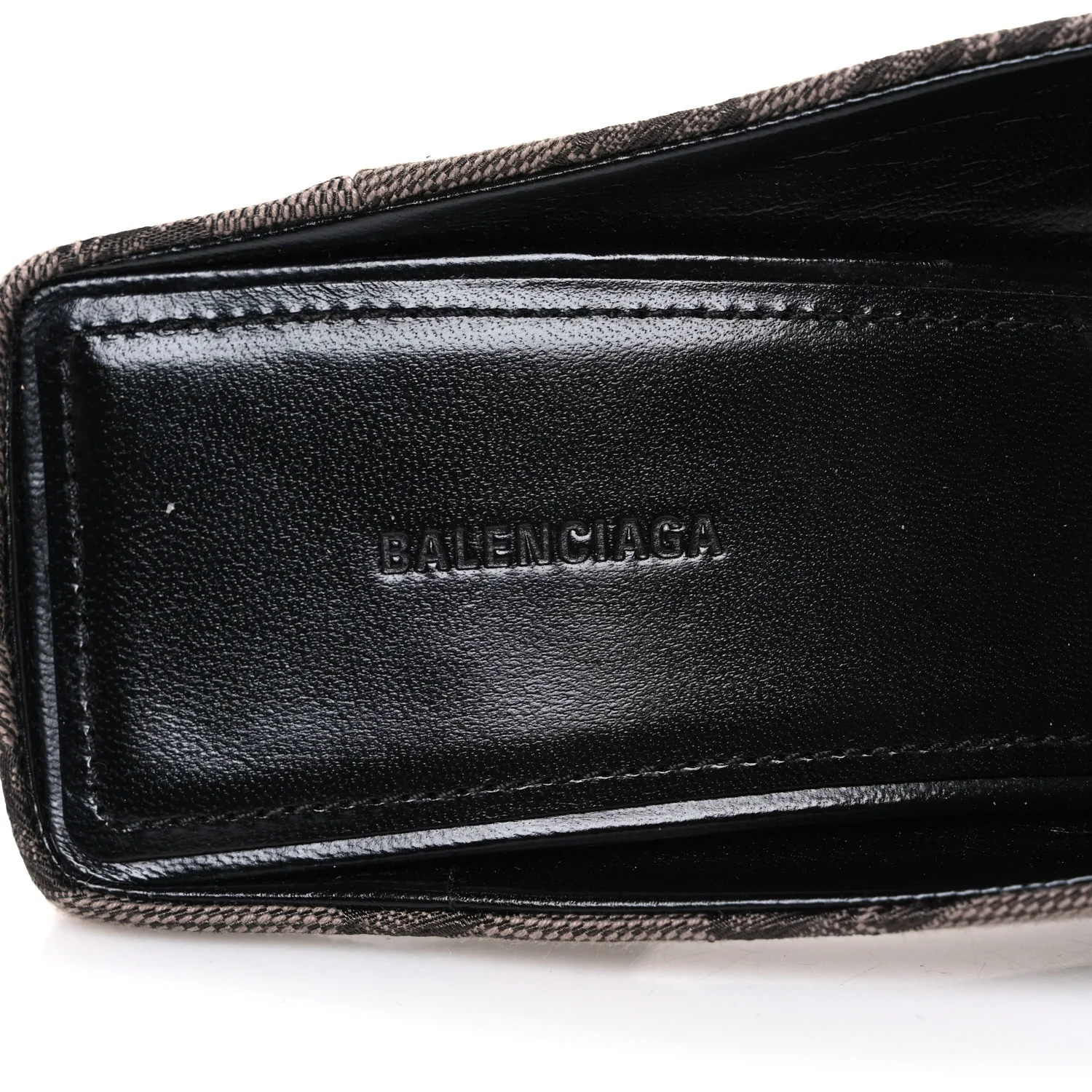 BB Monogram Square Knife 80mm Mule Pumps 38.5 Dark Mink Grey Dark Brown - Top Club