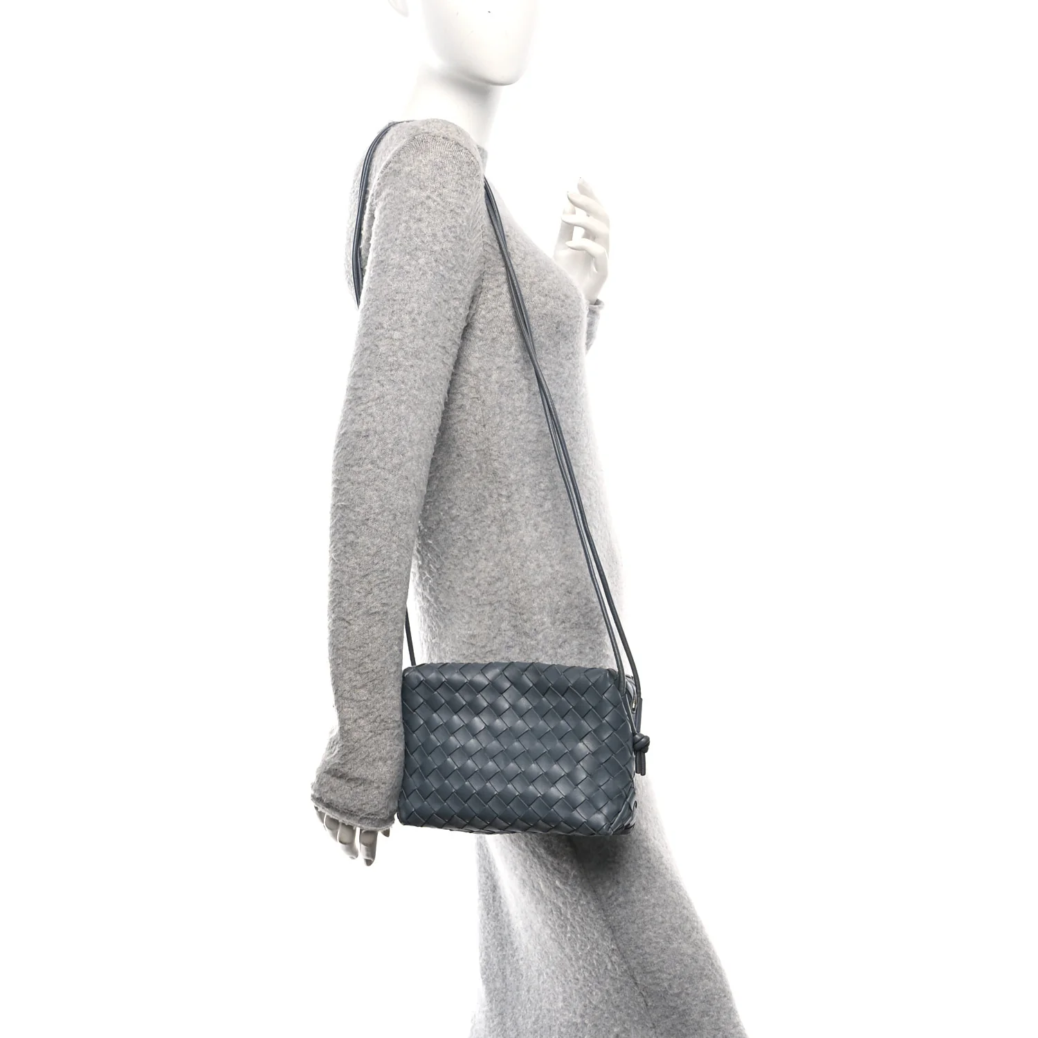 Nappa Intrecciato Small Loop Camera Bag Thunder