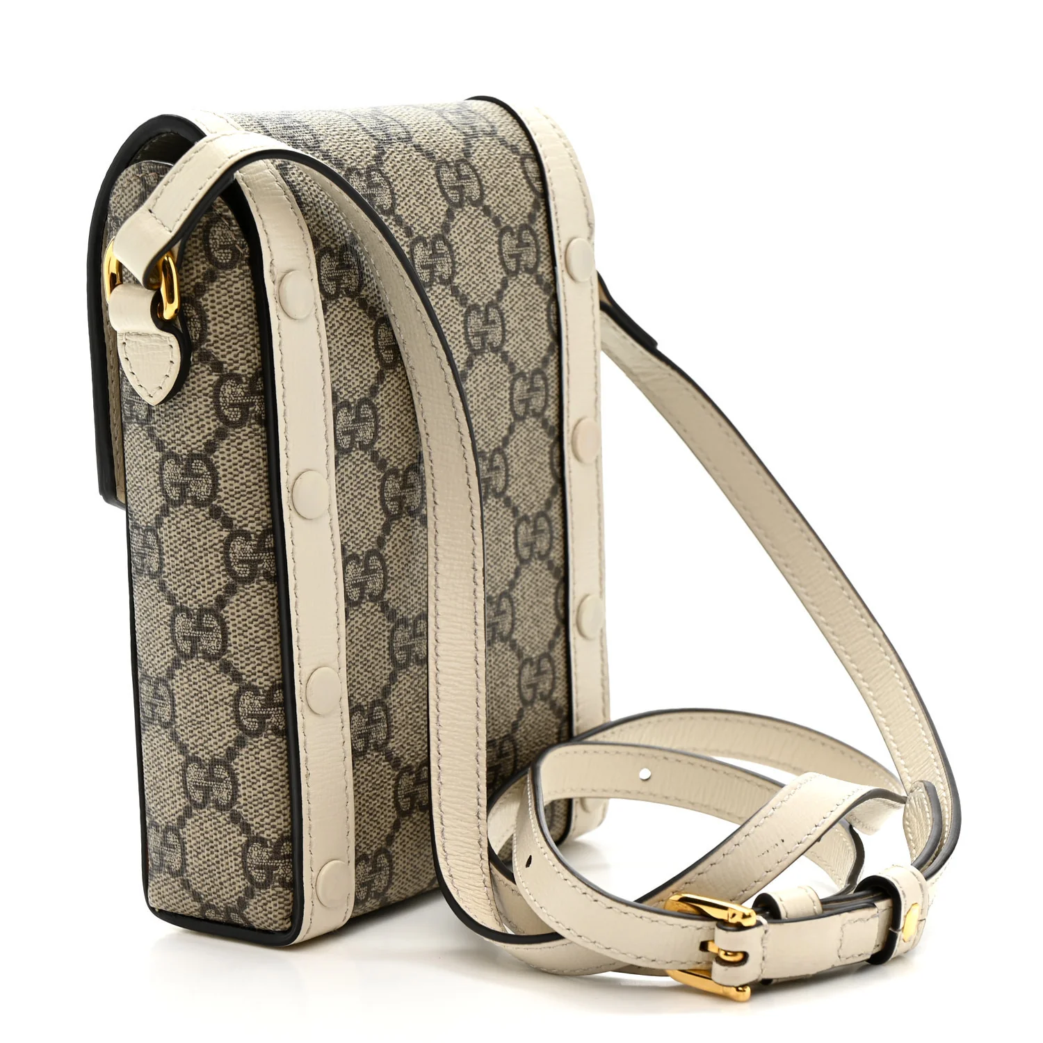 GG Supreme Monogram Azalea Calfskin Mini Horsebit 1955 Crossbody Bag Beige Ebony Mystic White - Top Club