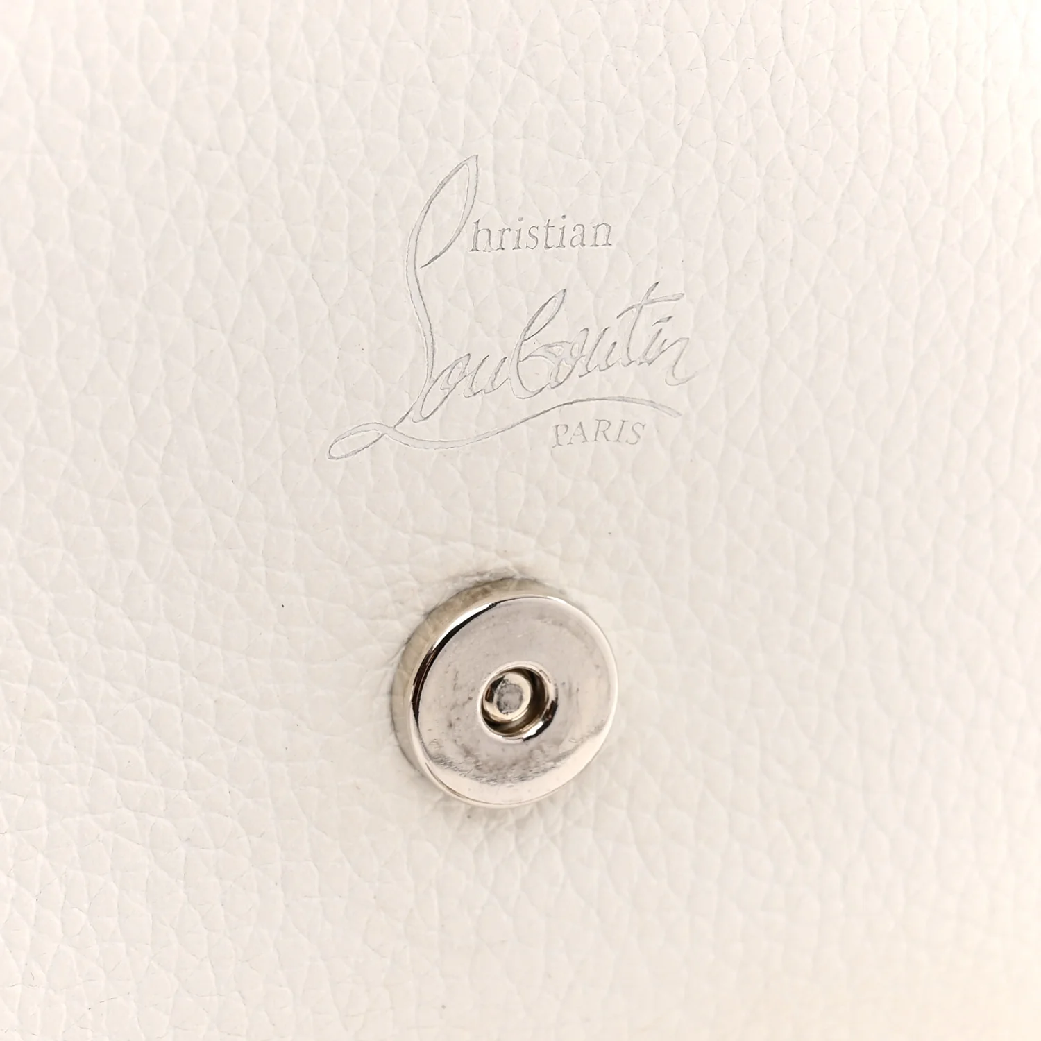 Calfskin Spikes Loubinthesky Paloma Wallet On Chain White - Top Club