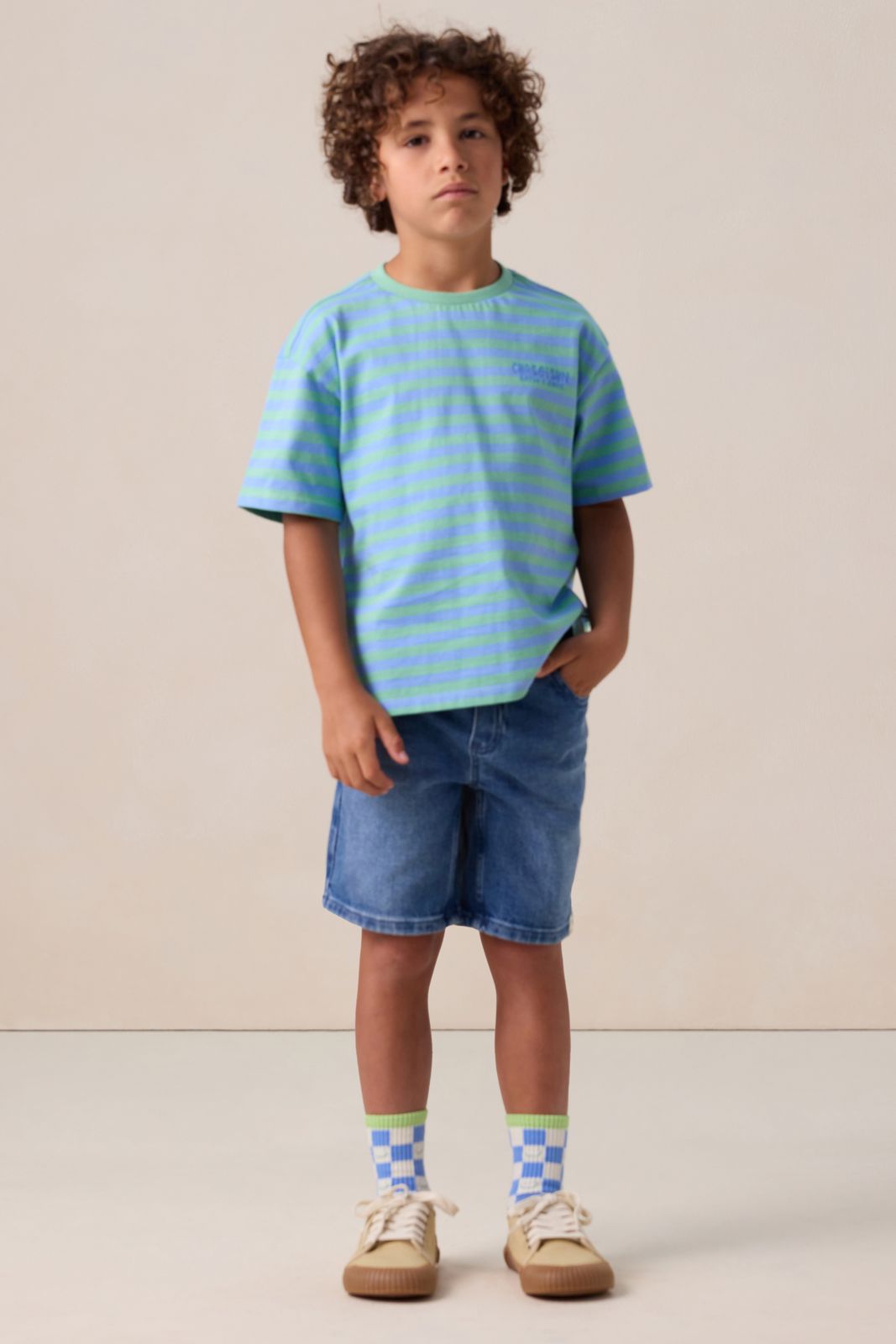 Groen gestreept T-shirt