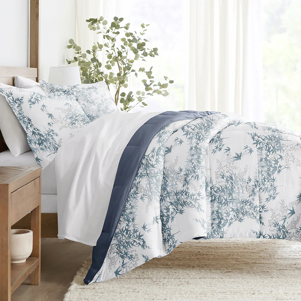 Bamboo Leaves Reversible Down-Alternative Comforter Set - Sale