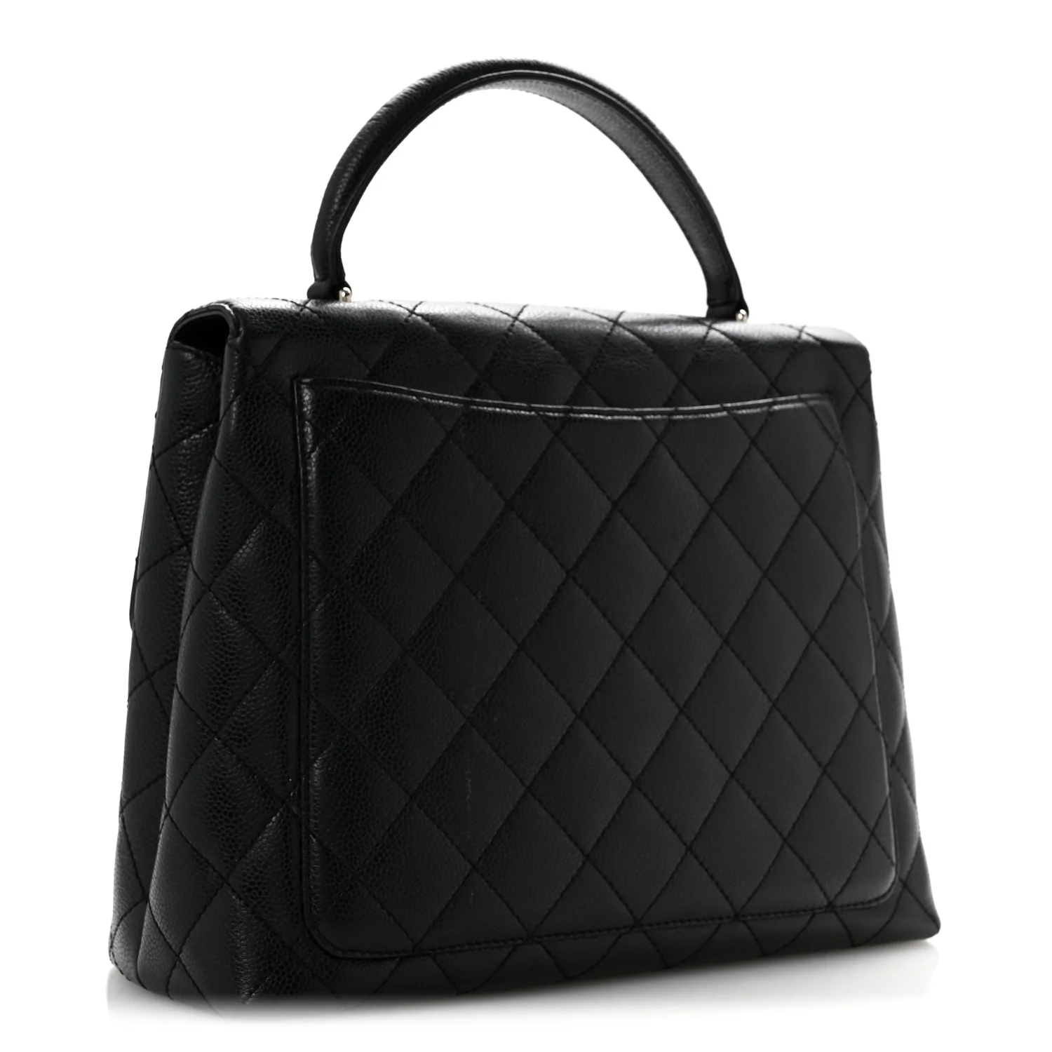 Caviar Quilted Jumbo Kelly Flap Black - Top Club