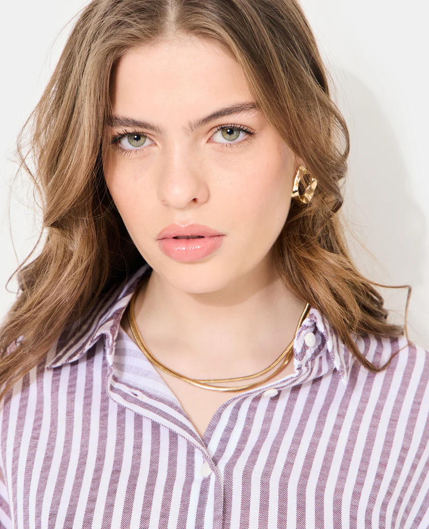 Pimkie Chemise oversize rayée avec lin