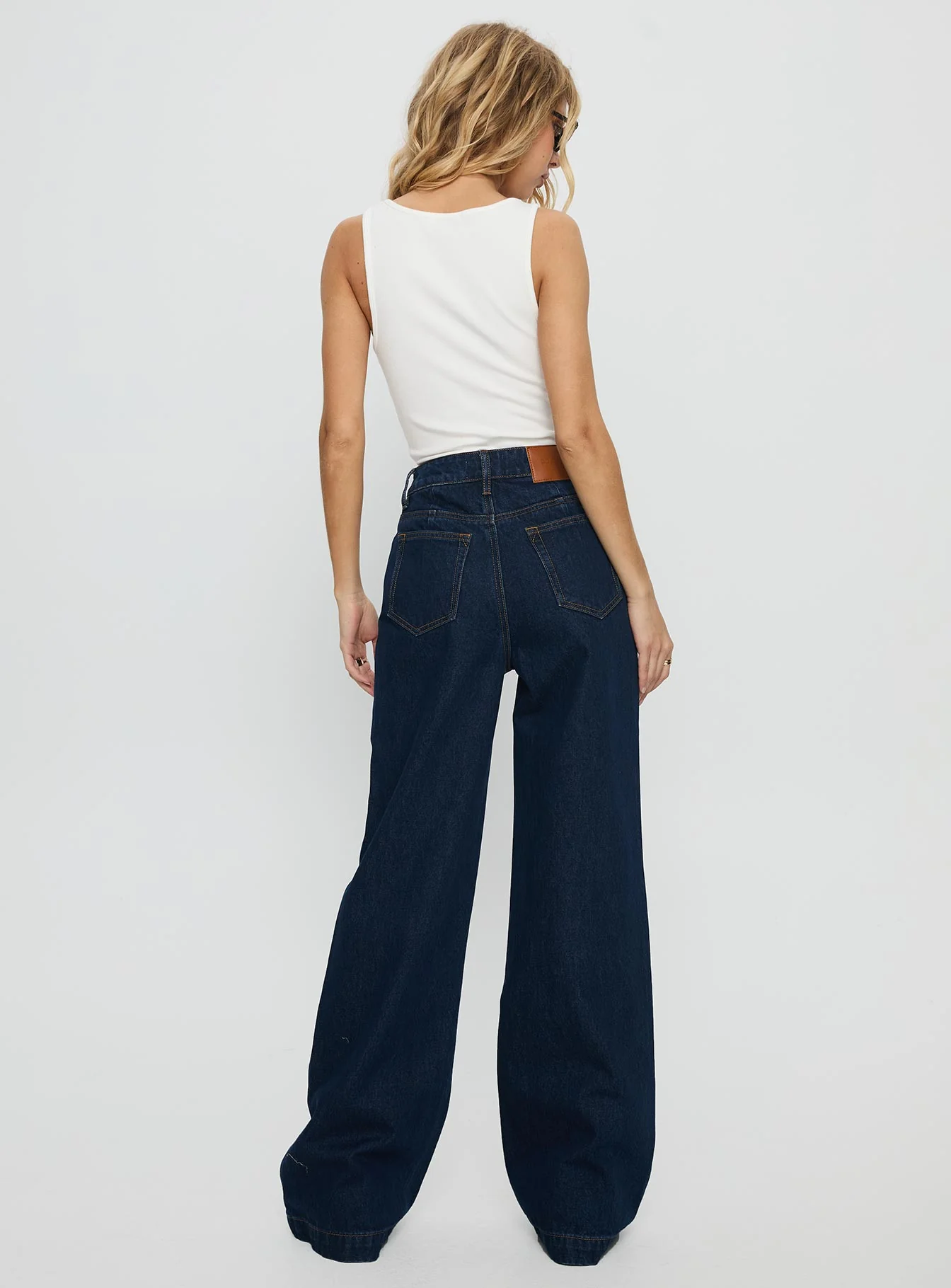 Goldie High Rise Wide Leg Jeans Indigo