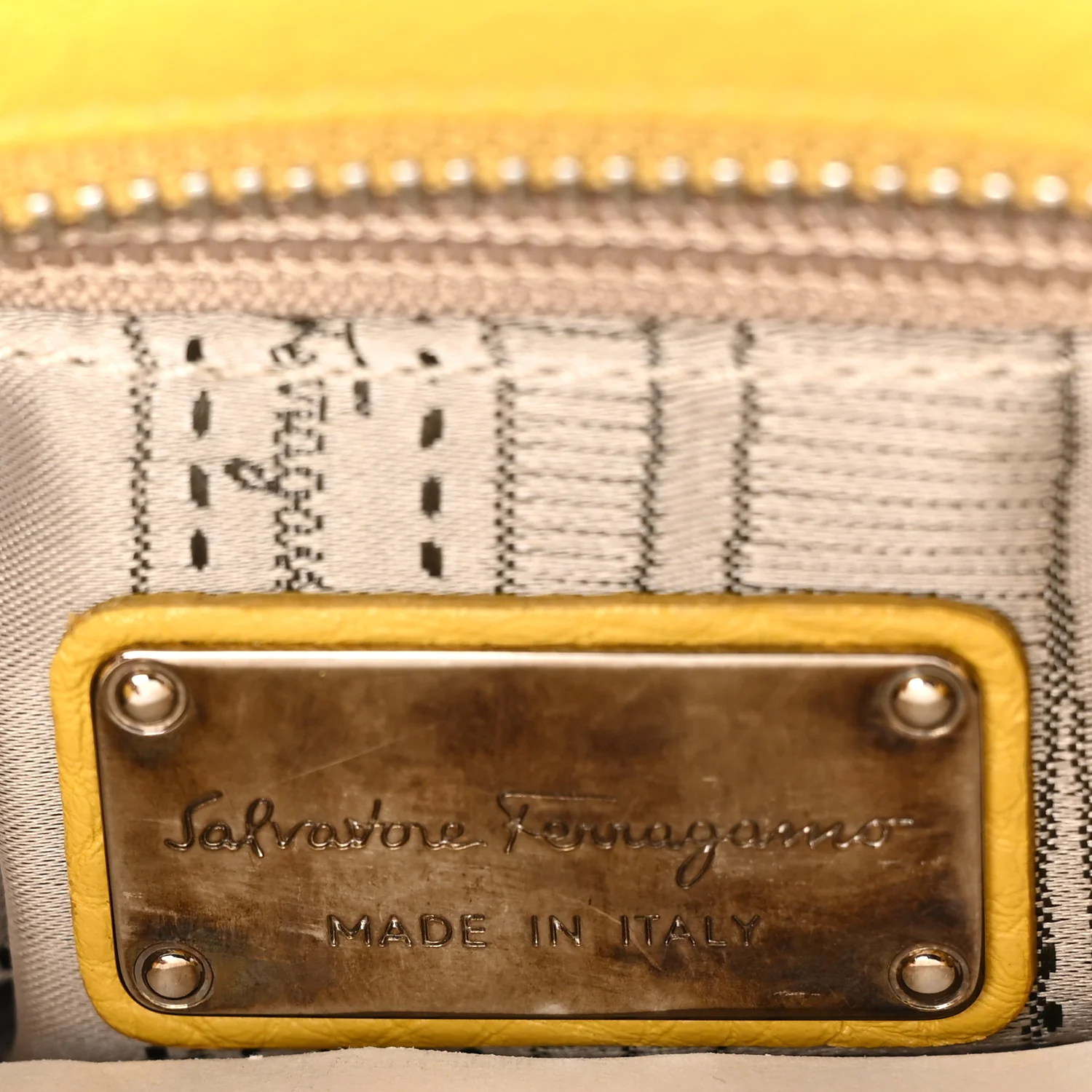 Calfskin Sofia Gancini Satchel Yellow - Top Club