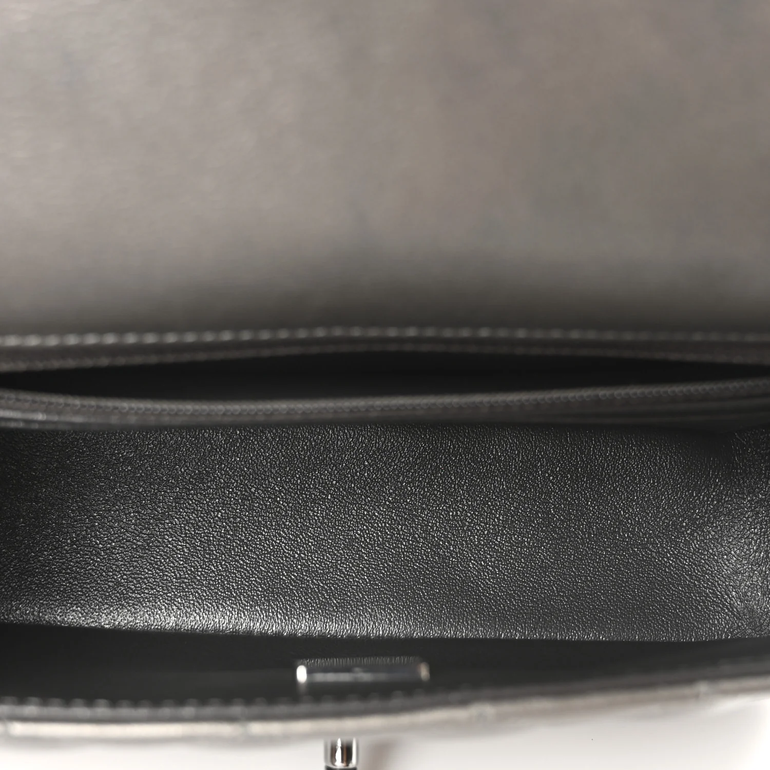 Metallic Lambskin Quilted Mini Rectangular Flap  Dark Grey - Top Club