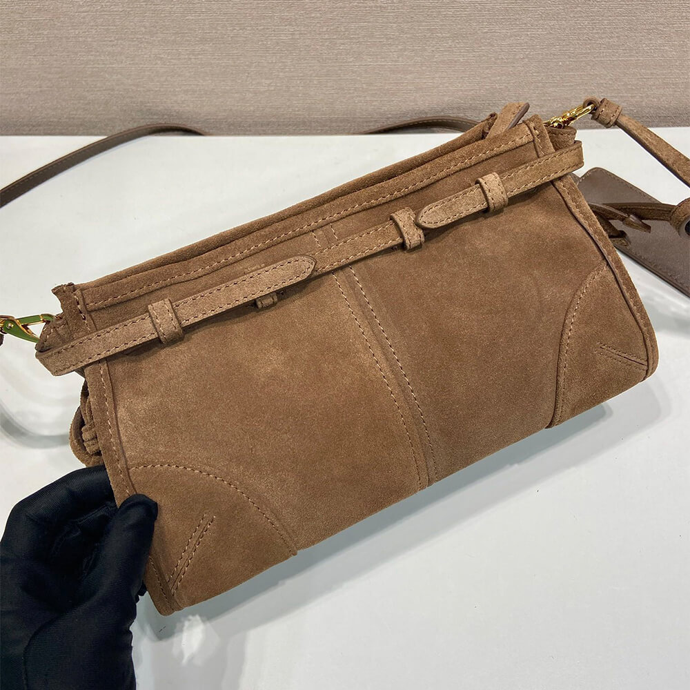 Prada Small Prada Bonnie suede shoulder bag(HIGH-END GRADE) - Top Club