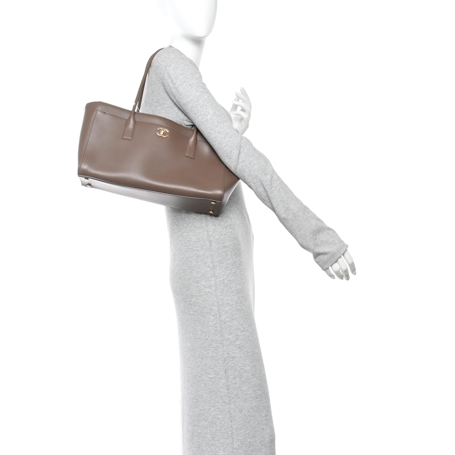 Calfskin Archetype Small Shopping Tote Light Brown