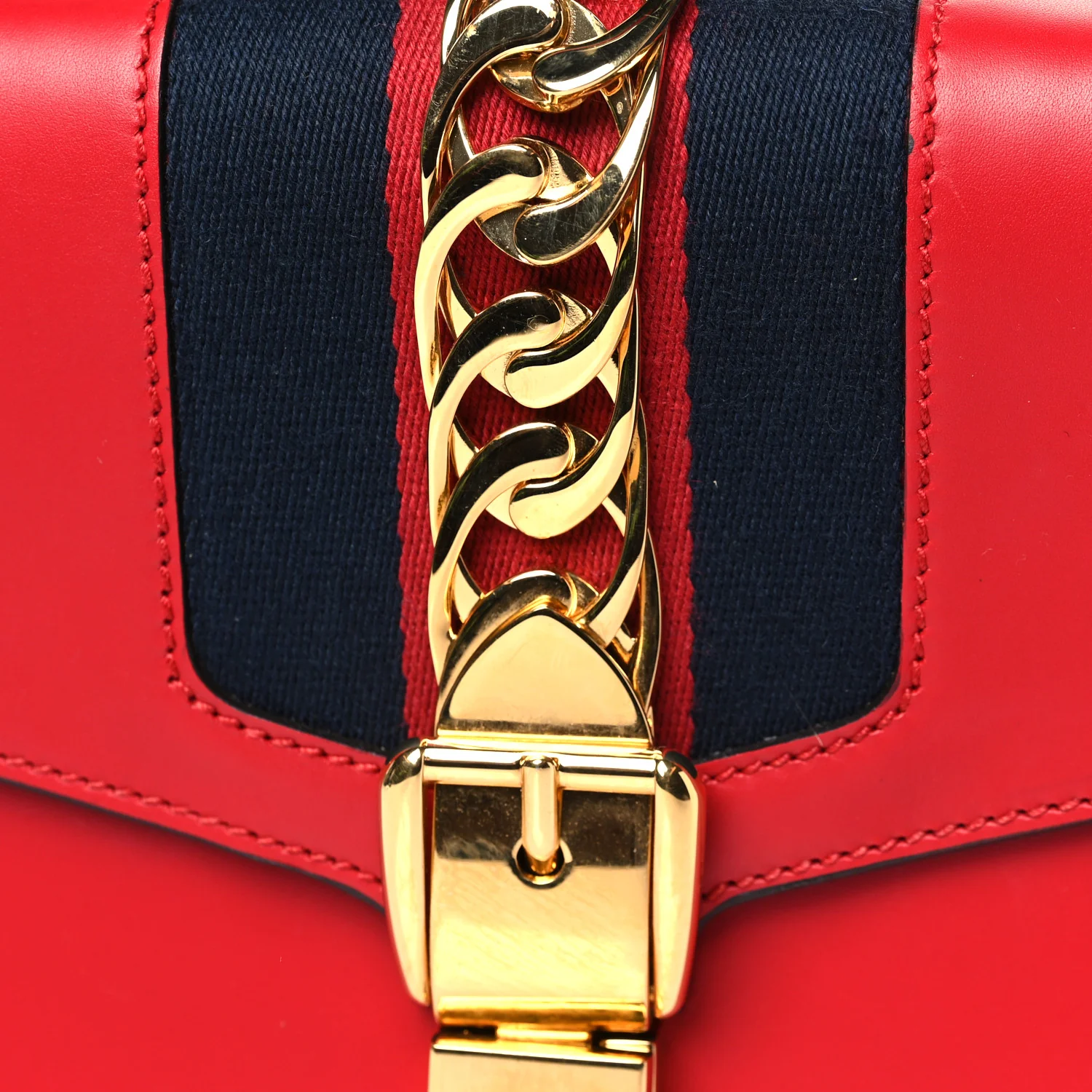 Calfskin Small Sylvie Shoulder Bag Hibiscus Red - Top Club