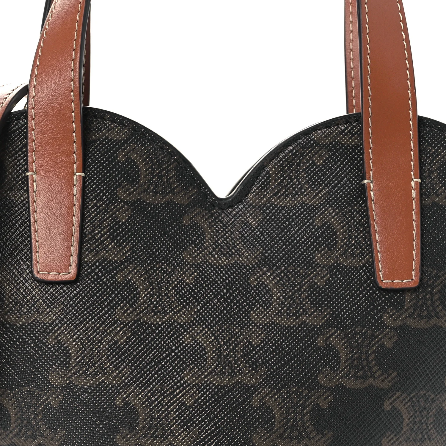 Triomphe Canvas Calfskin Teen Couer Heart Bag Tan - Top Club