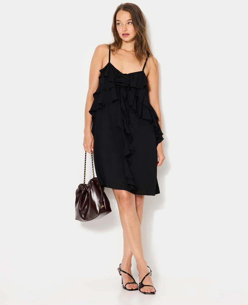 Pimkie Robe courte en voile avec volants et fleur