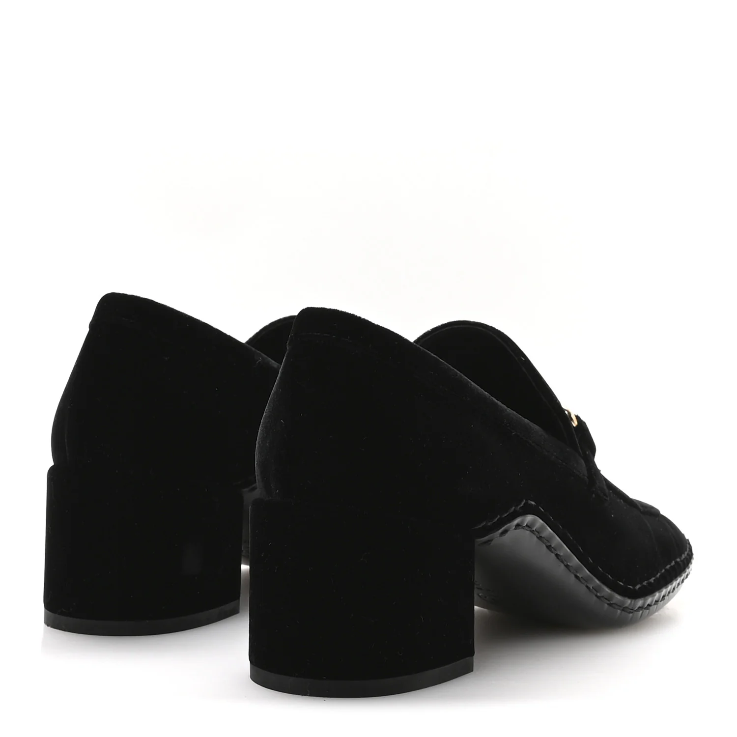 Shiny Calfskin Logo Loafers 38 Black - Top Club
