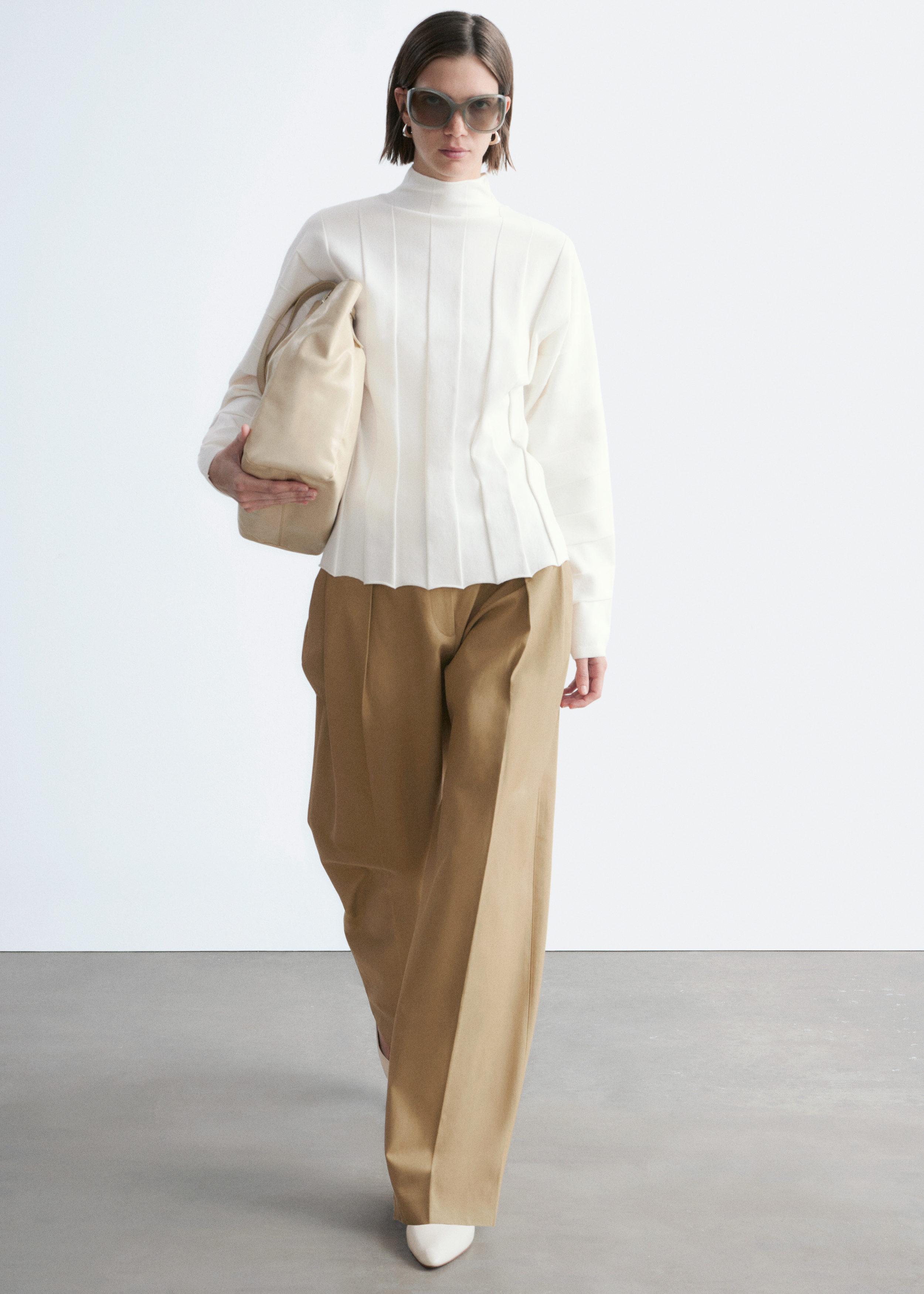 & Other Stories RIBBED MOCK-NECK TOP