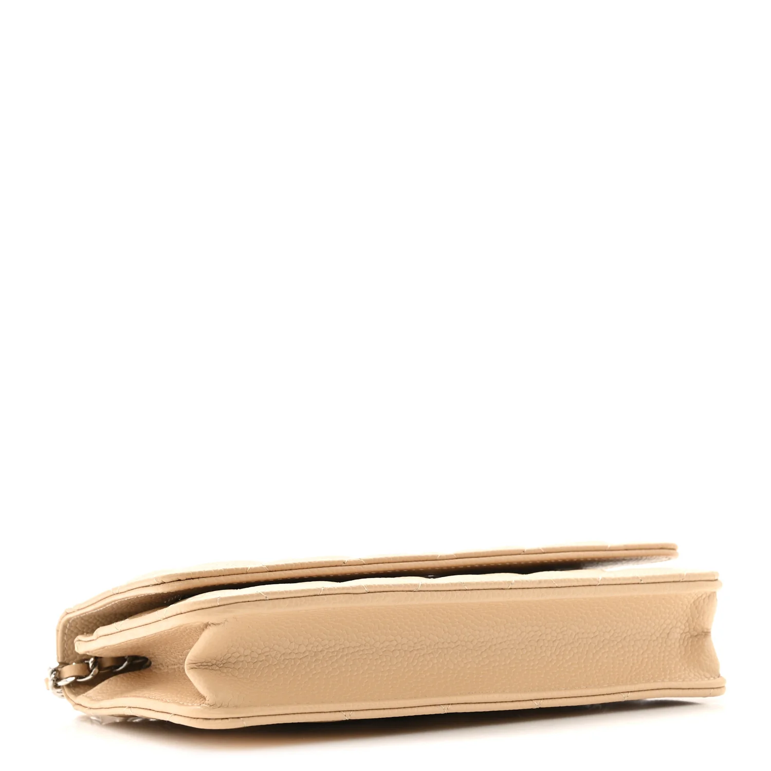 Caviar Quilted Wallet on Chain WOC Beige - Top Club
