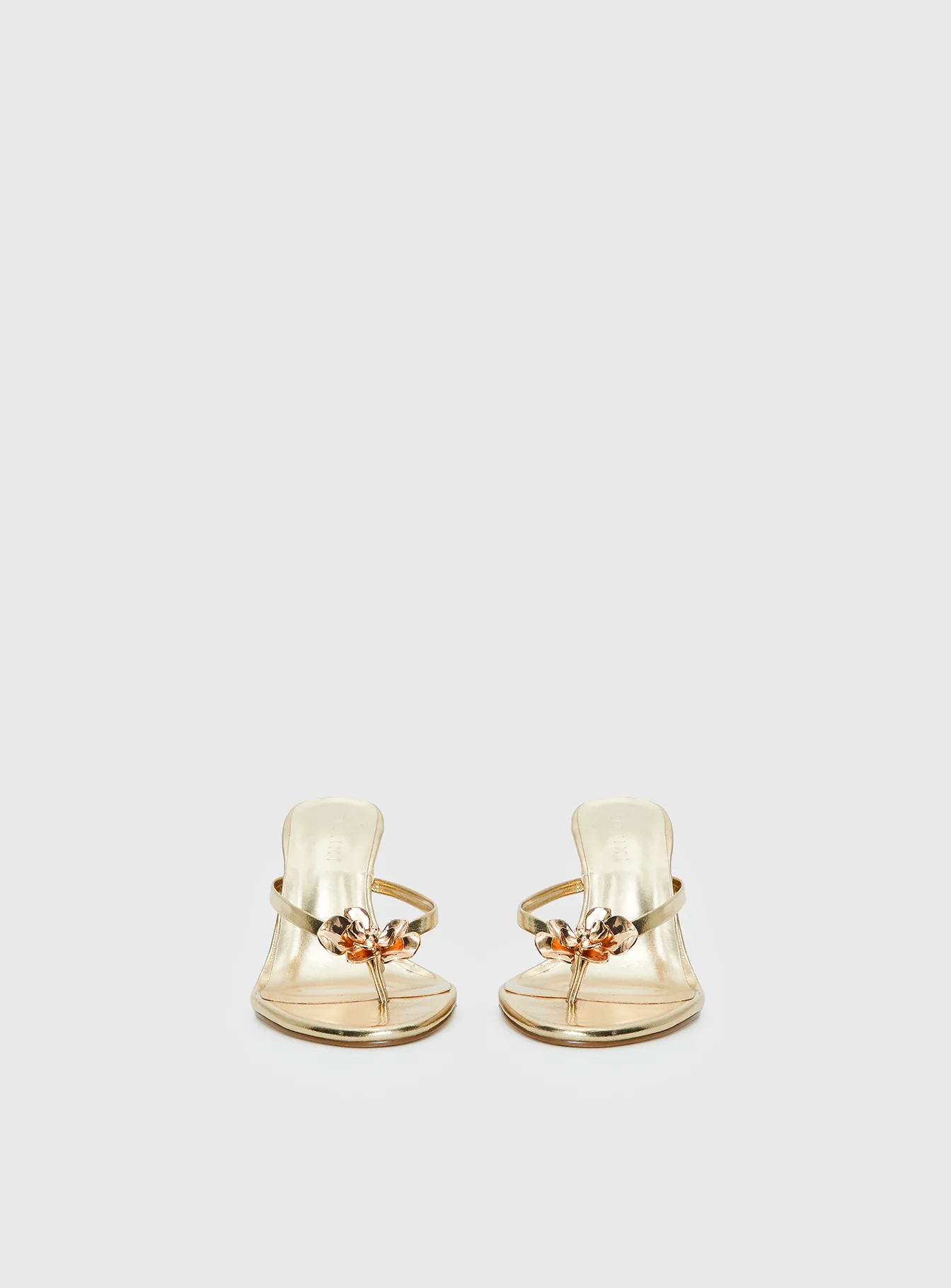 Billini Dalella Thong Heels Gold Metallic