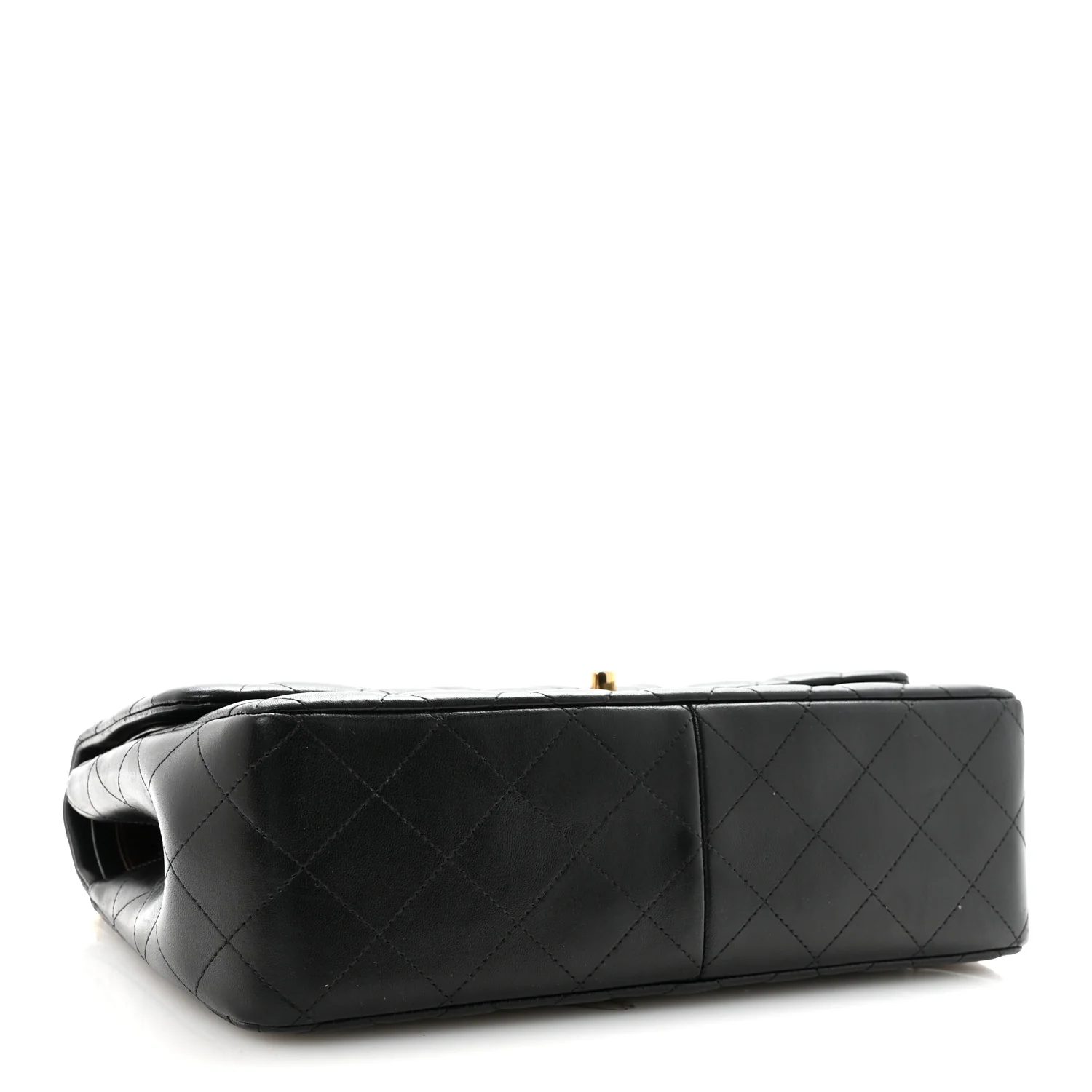 Lambskin Quilted Jumbo Double Flap Black - Top Club