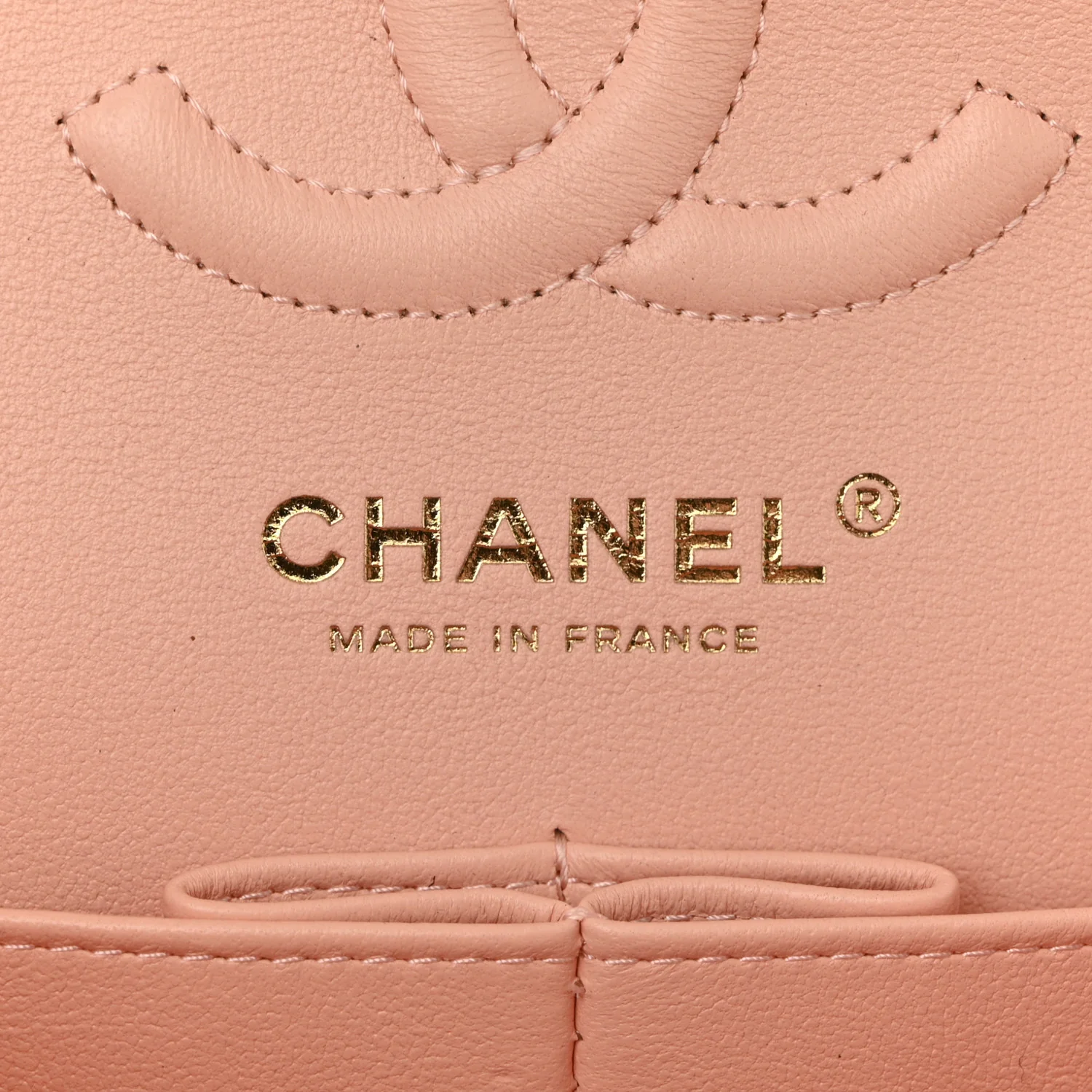 Lambskin Quilted Small Double Flap Light Orange - Top Club