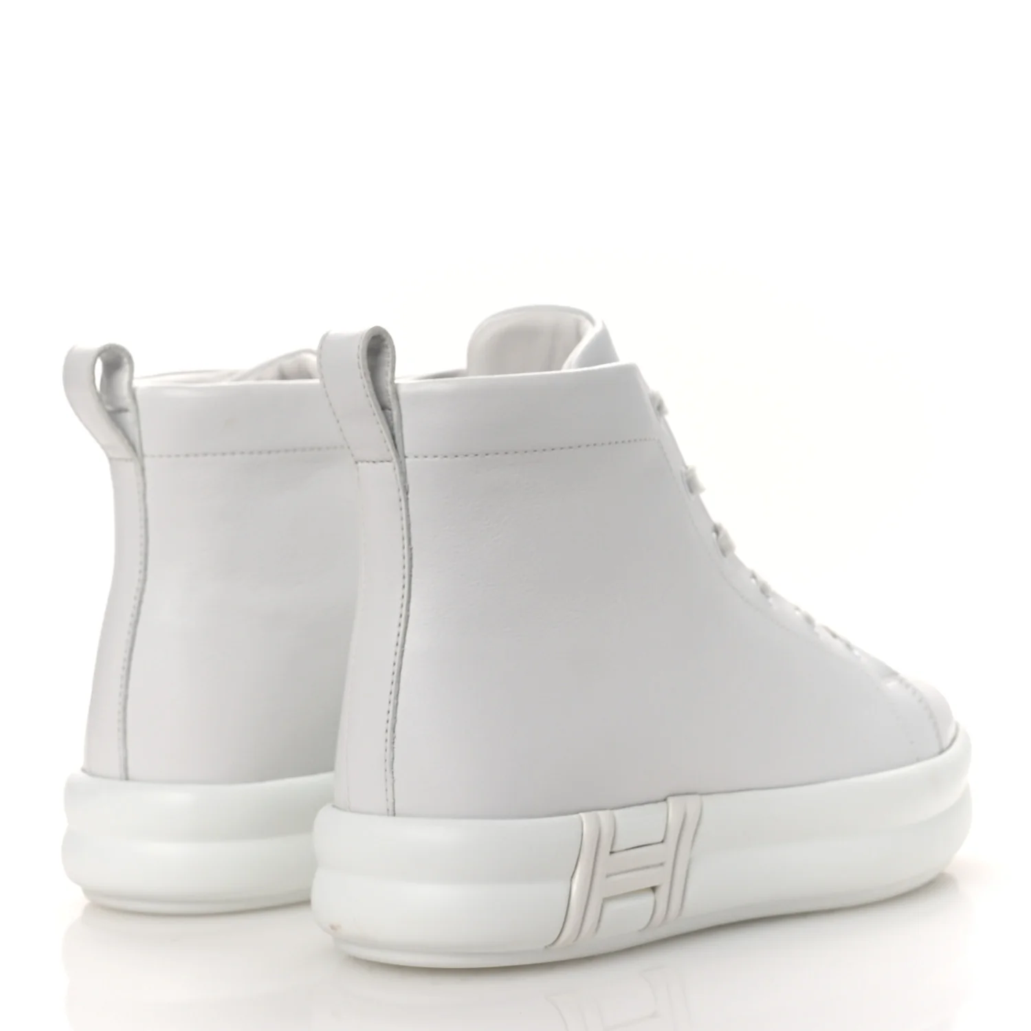 Calfskin Womens Happiness High Top Sneakers 36.5 White - Top Club