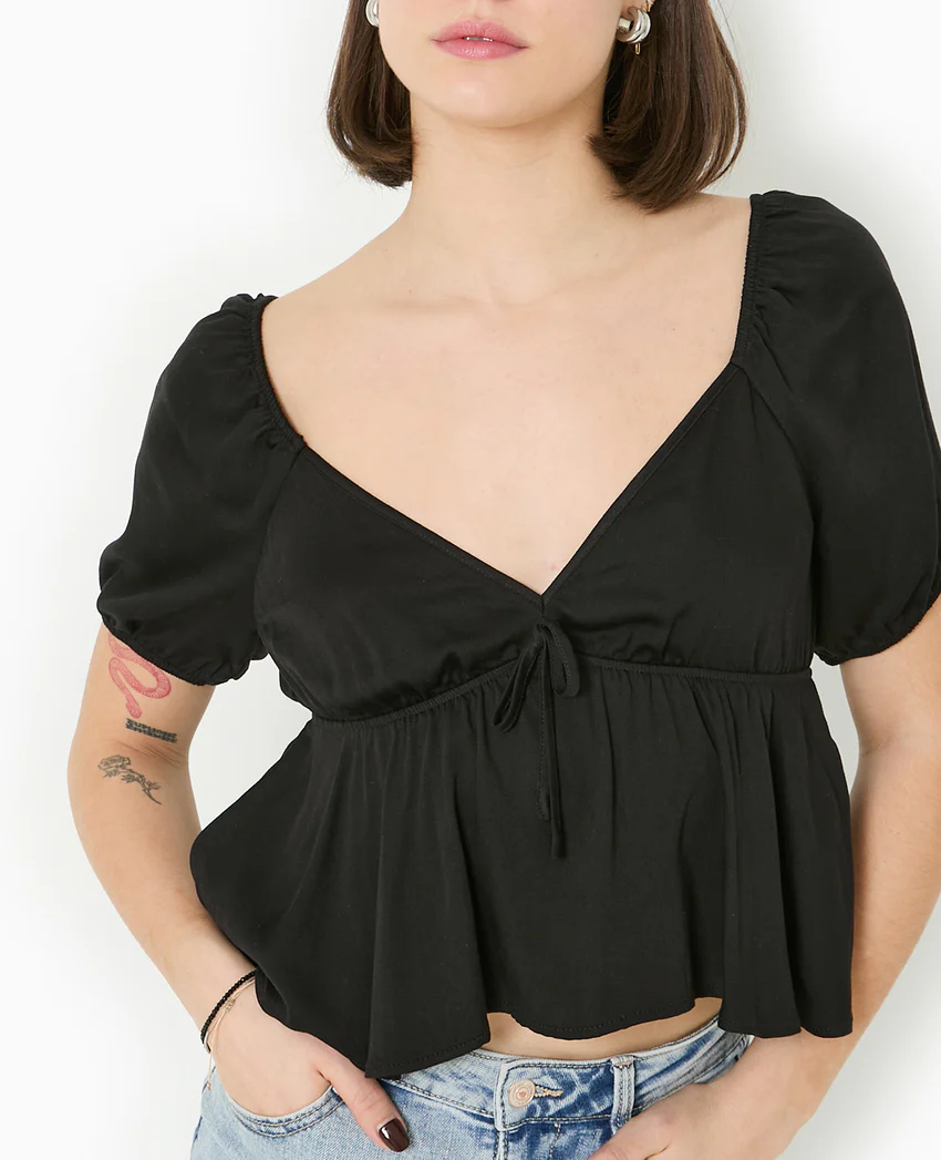 Pimkie Blouse encolure V avec nœud