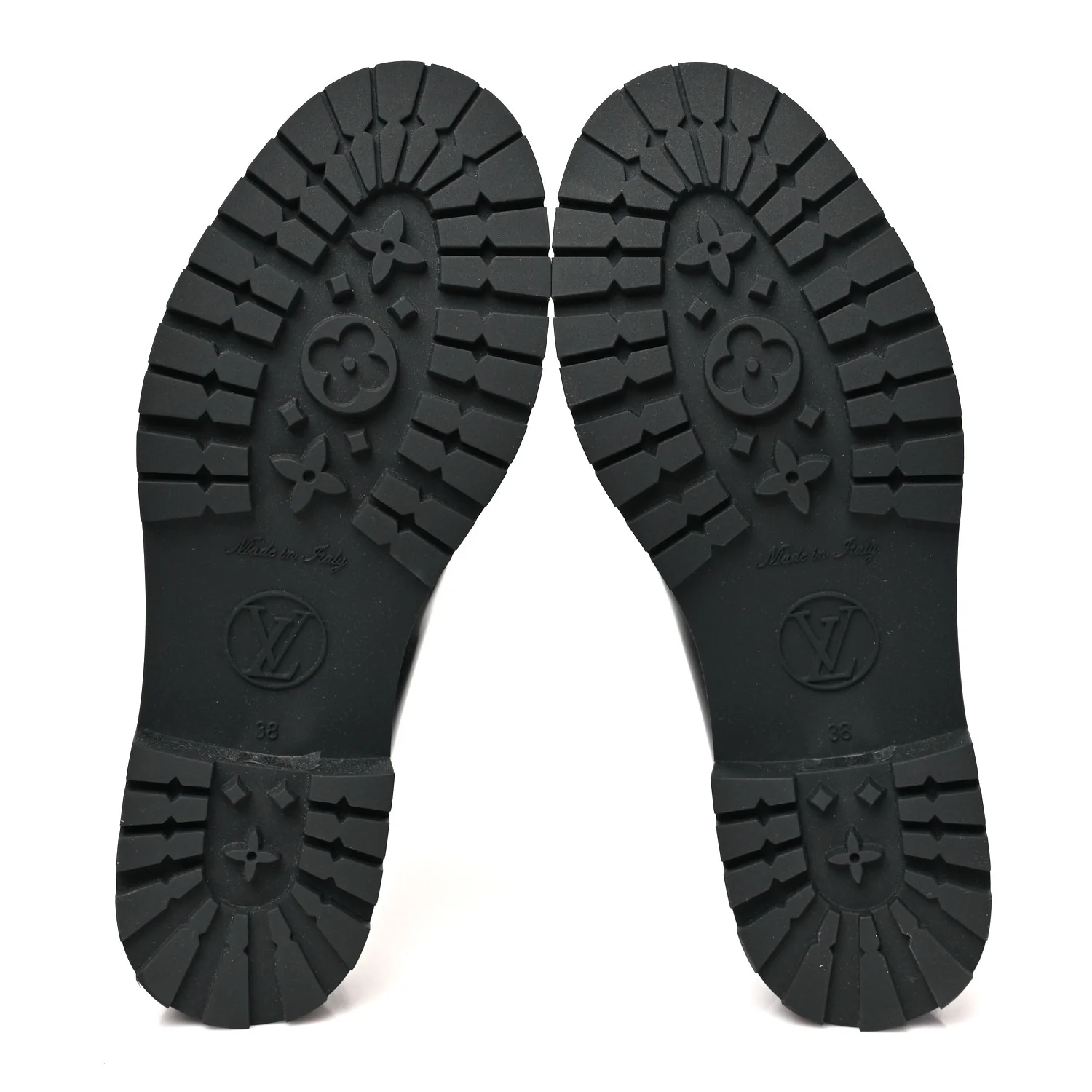 Rubber Embossed Monogram Splash Rain Short Boots 38 Black - Top Club