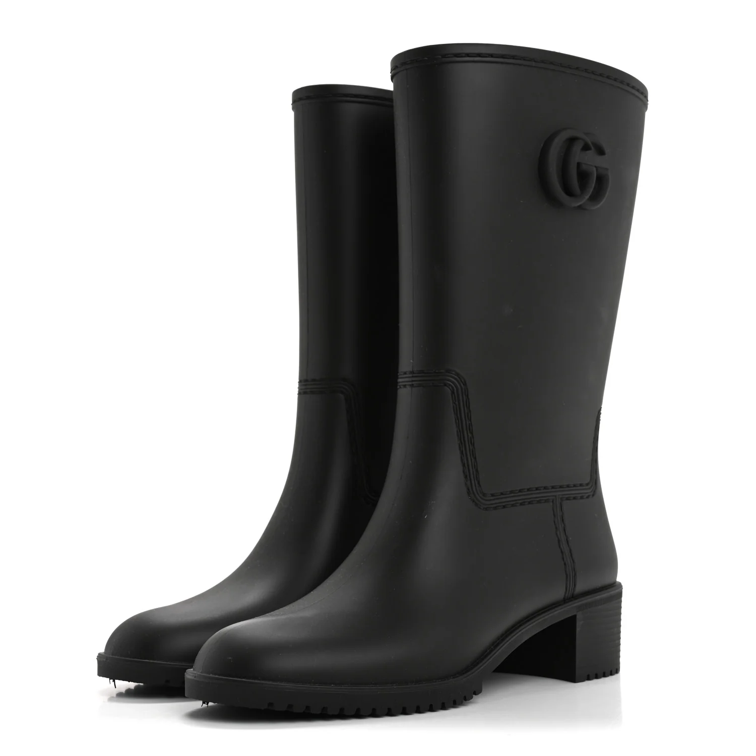 Rubber Double G Womens Rain Boots 37 Black - Top Club