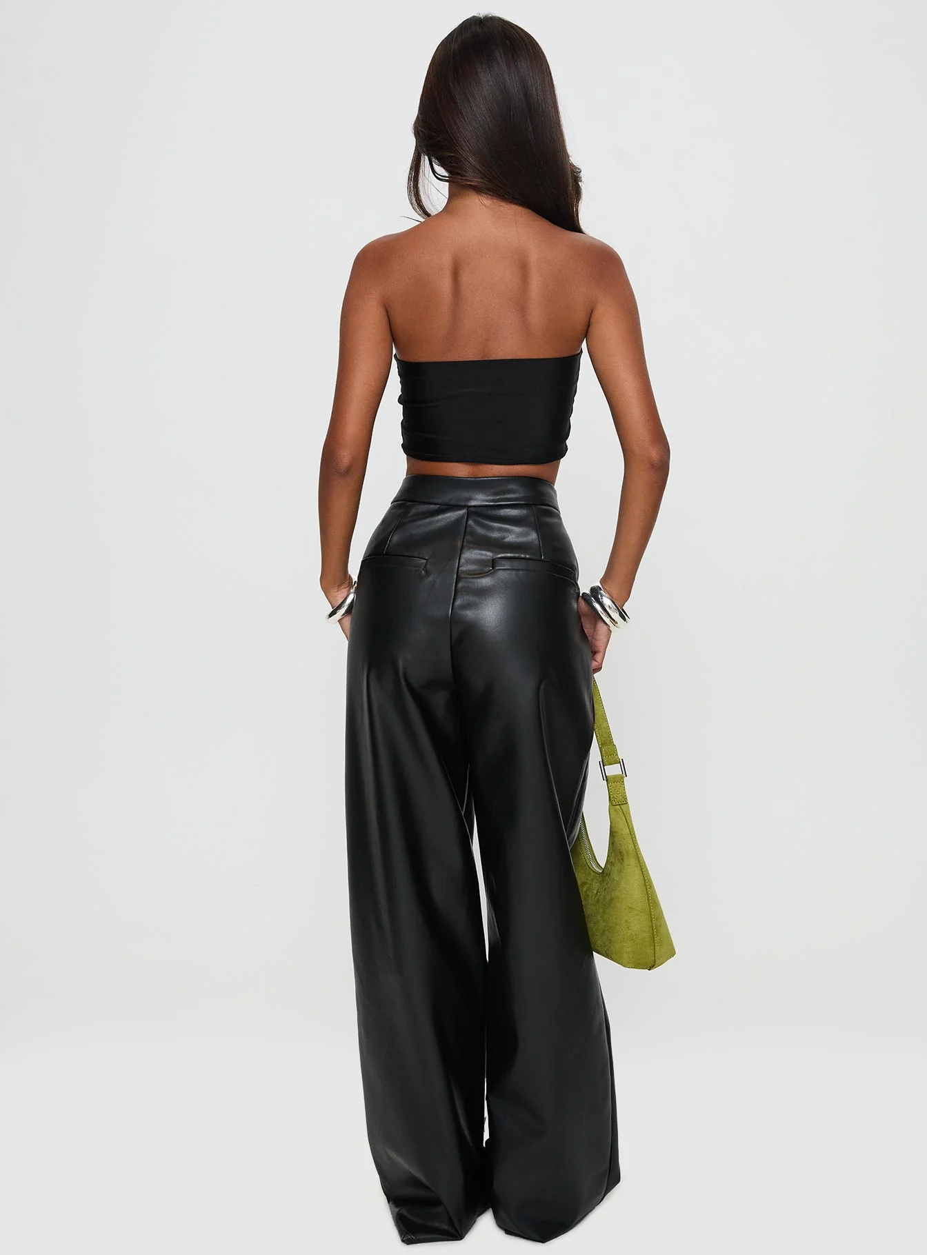 Tempted Faux Leather Pant Black