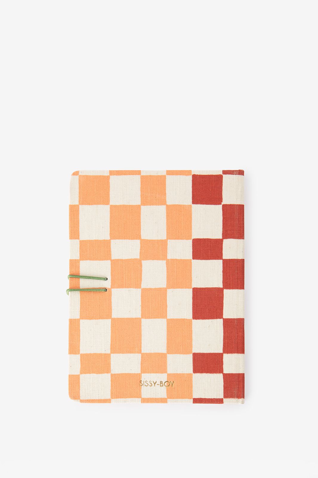 Oranje geblokt receptenboek