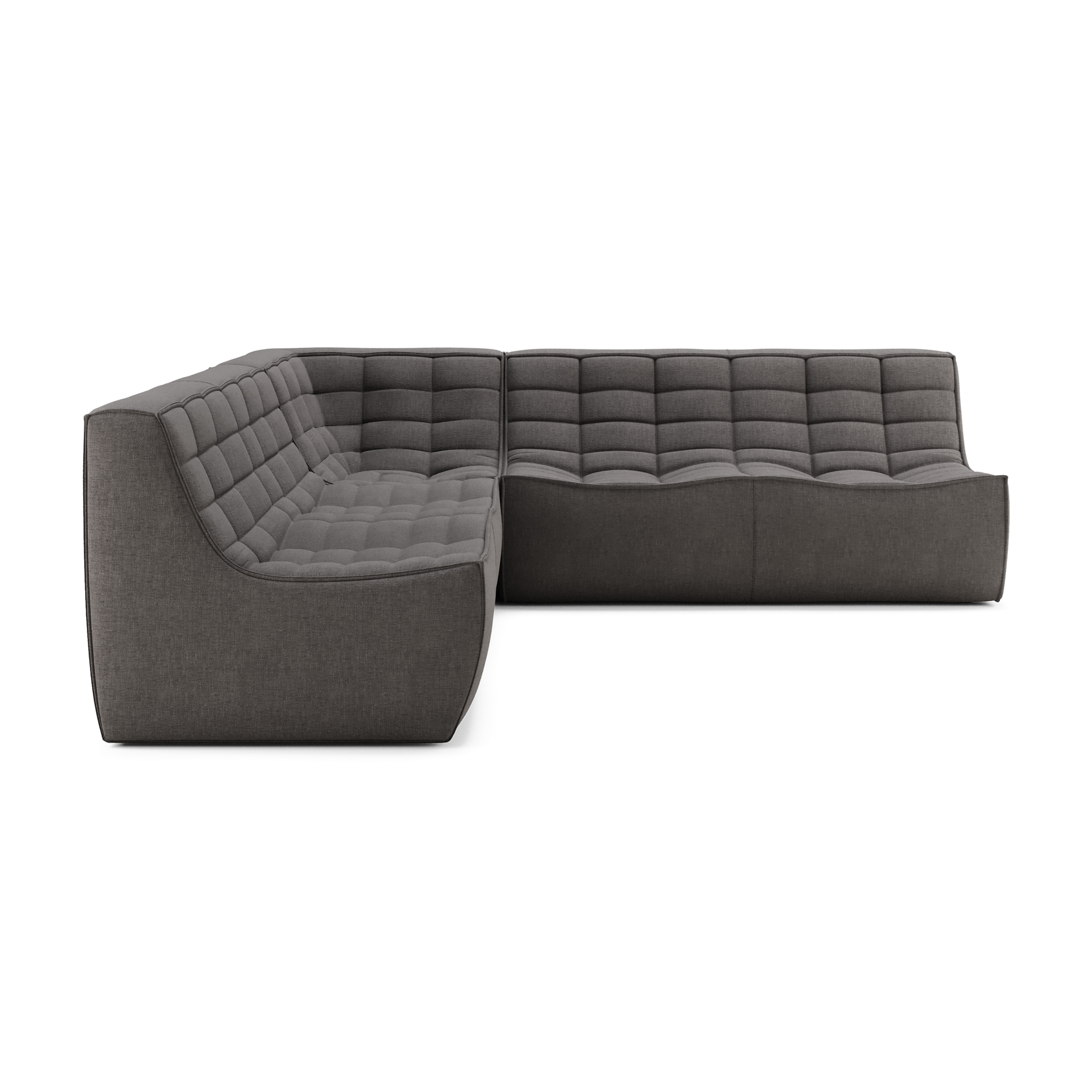 Modulaire bank N701 dark grey set 2x2 seat 90° recht hoek