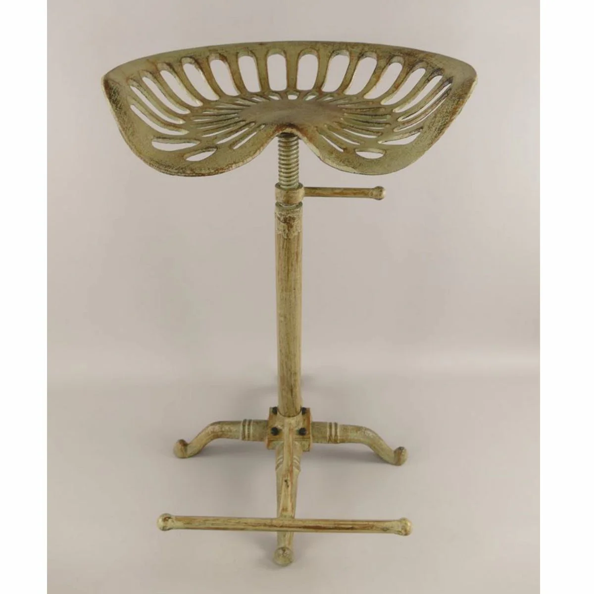 Industrial Style Cast Iron Bar Stool Rustic Green H. 75 cm