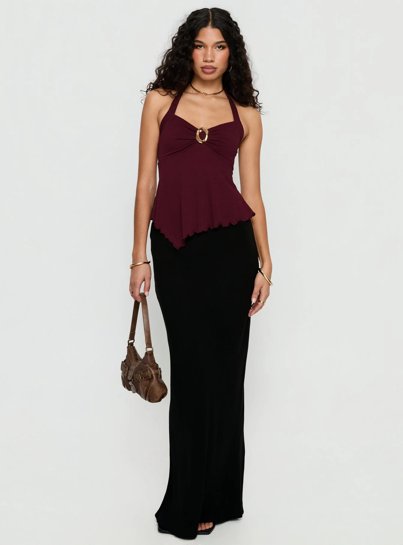 Attina Hardware Detail Top Plum