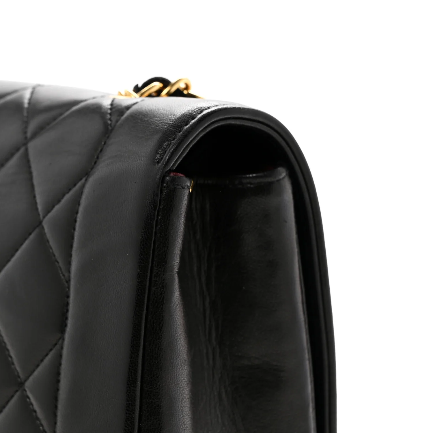 Lambskin Quilted Medium Single Flap Black - Top Club
