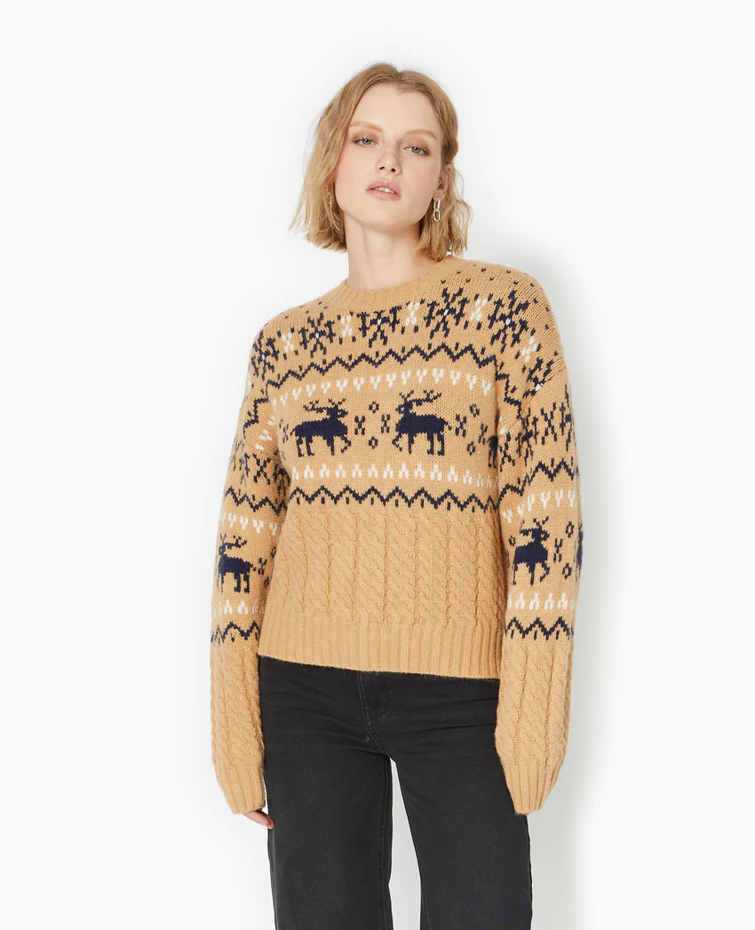 Pimkie Pull de Noël jacquard avec torsades