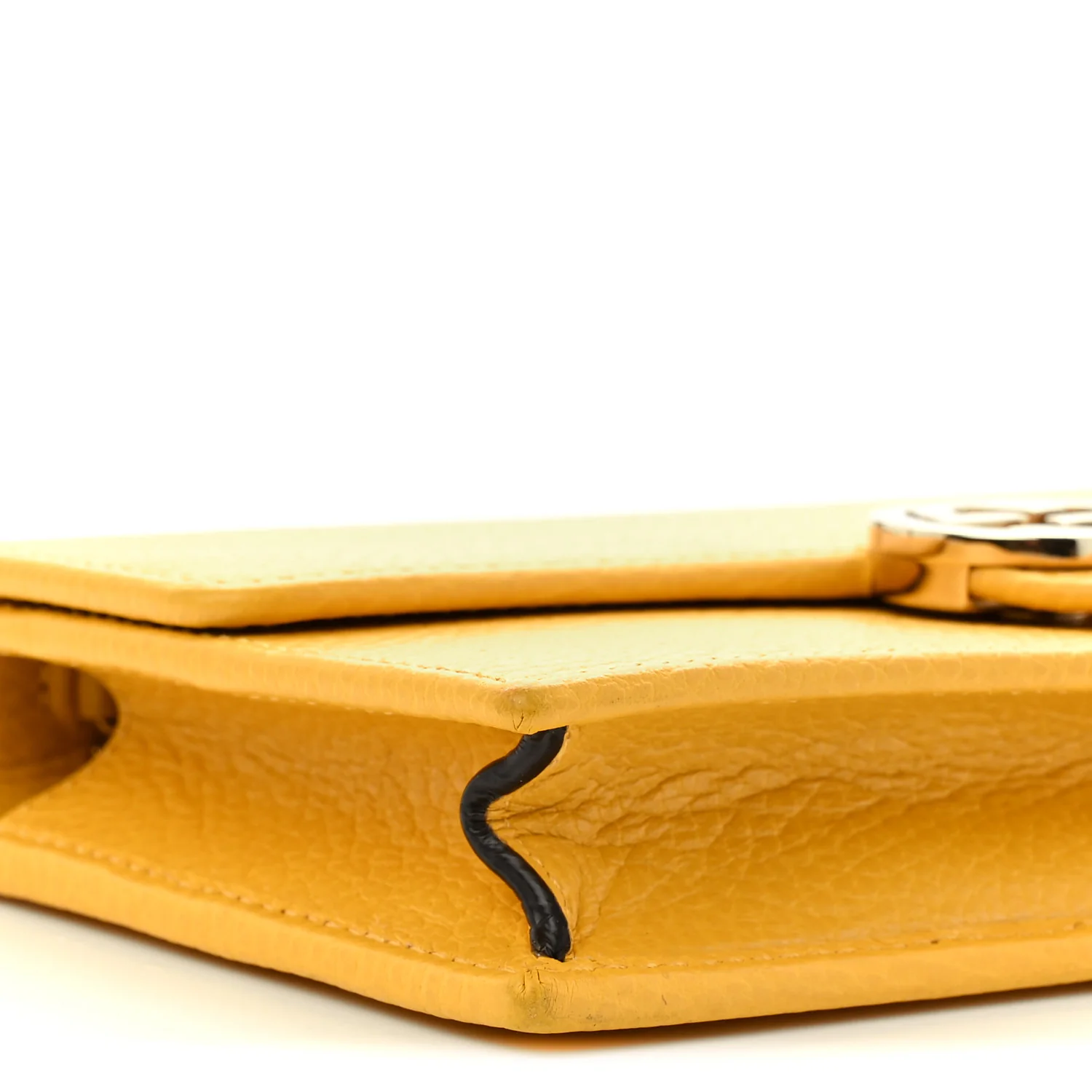 Dollar Calfskin Interlocking G Chain Wallet New Buttercup - Top Club