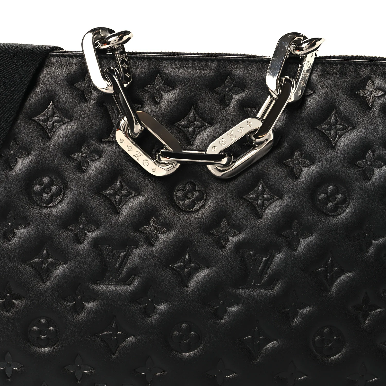 Lambskin Embossed Monogram Coussin MM Black - Top Club