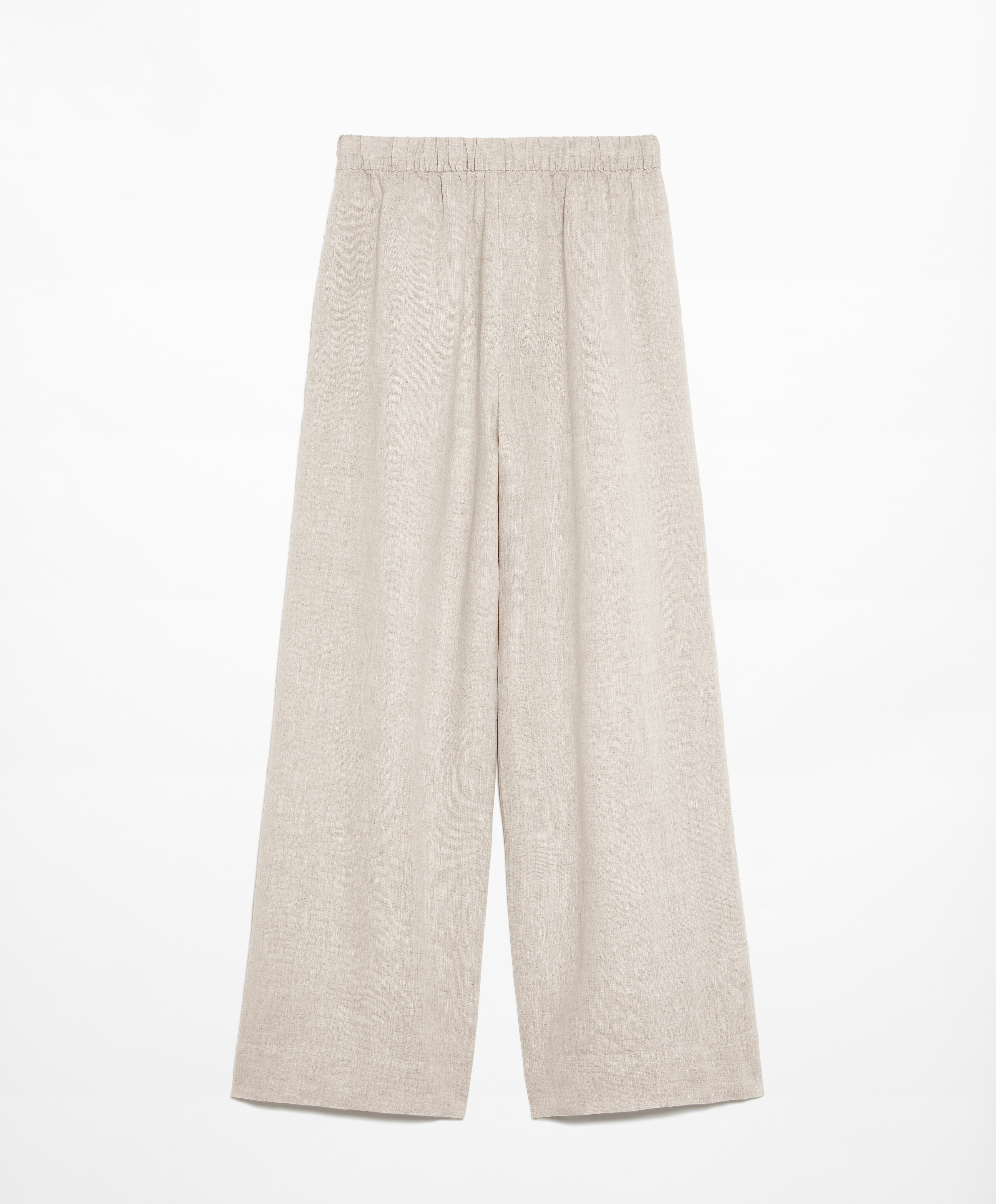 OYSHO 100% linen wide straight-leg trousers