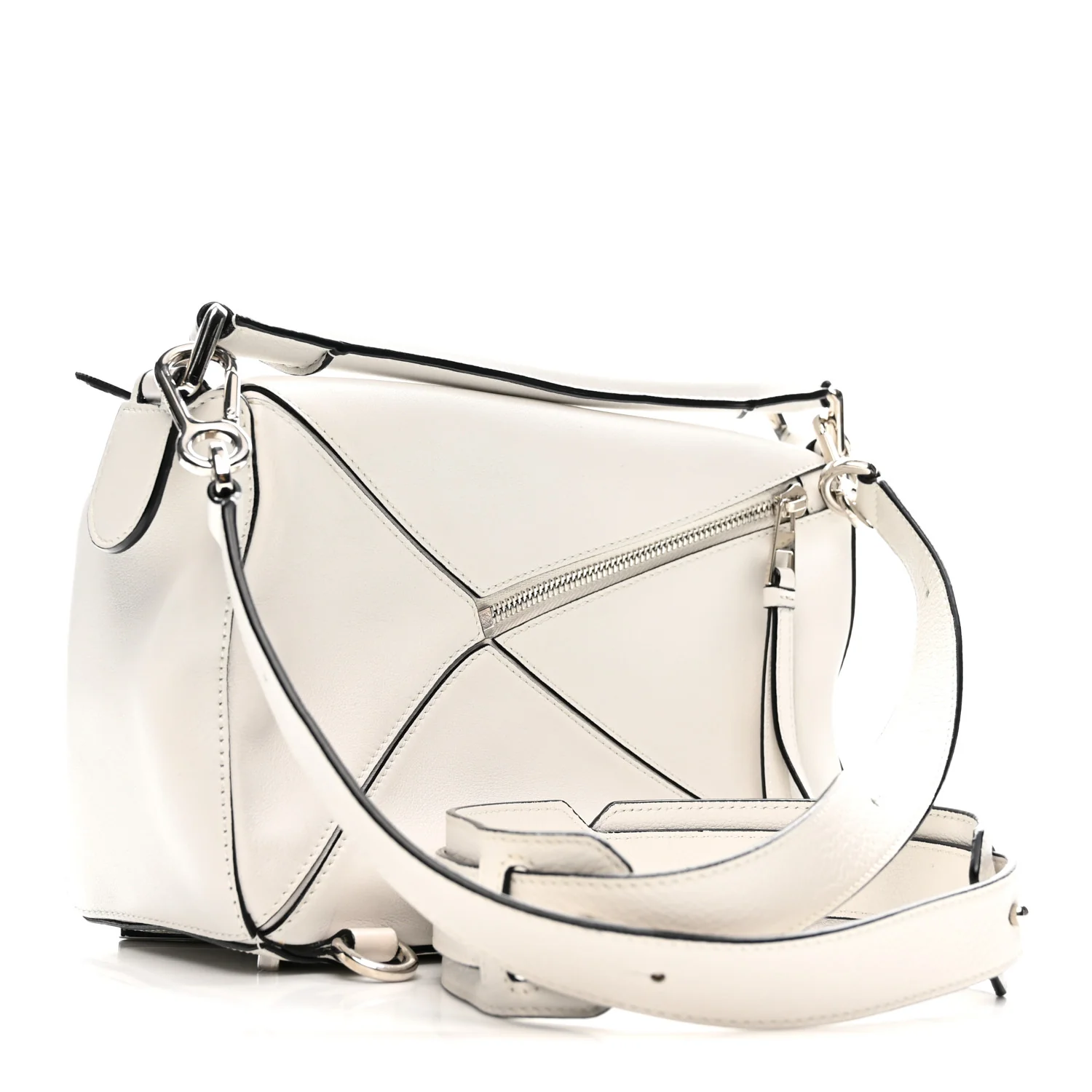 Calfskin Small Puzzle Bag White - Top Club
