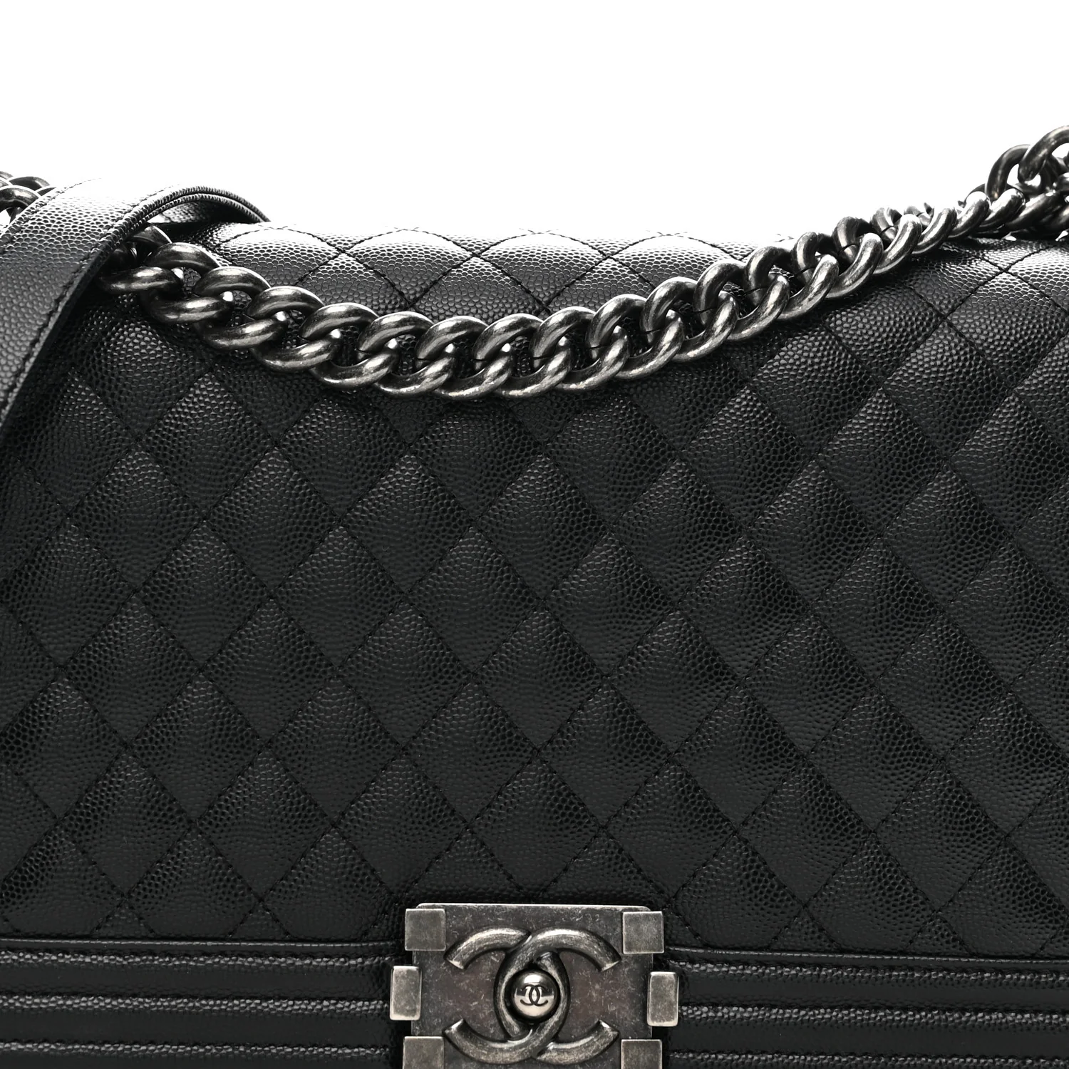 Caviar Quilted New Medium Boy Flap Black - Top Club